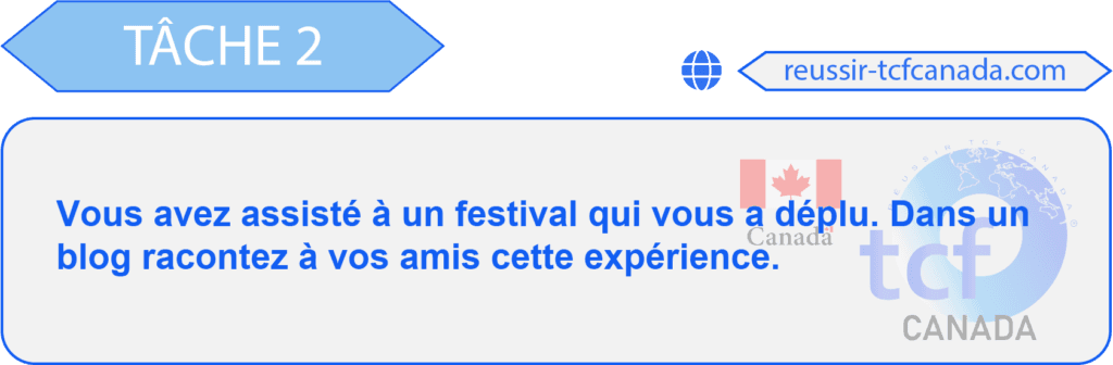 tâche 2 sujet 3 tcf canada