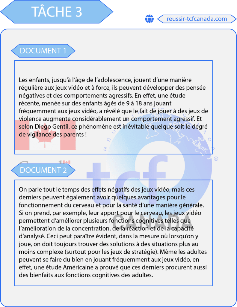 TCF Canada tâche 3 sujet 4 EE Mars