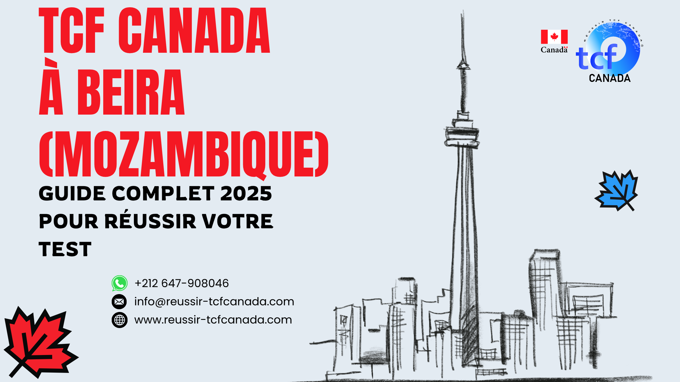 Préparez et réussissez le TCF Canada à Beira avec conseils, packs Nabil et centres officiels.