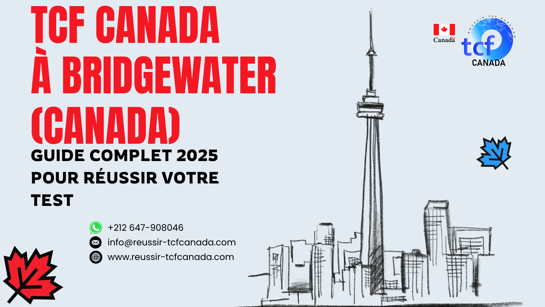 TCF Canada à Bridgewater : centres, préparation, Packs Nabil et conseils pratiques pour réussir votre test en 2025.