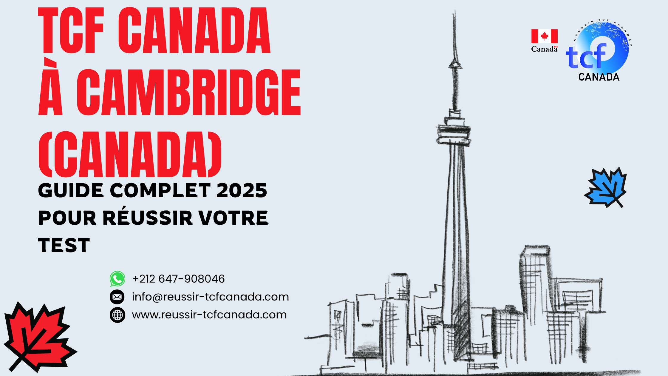 Guide complet pour passer le TCF Canada à Cambridge : centres, ressources, Pack Nabil et conseils pour réussir votre examen.