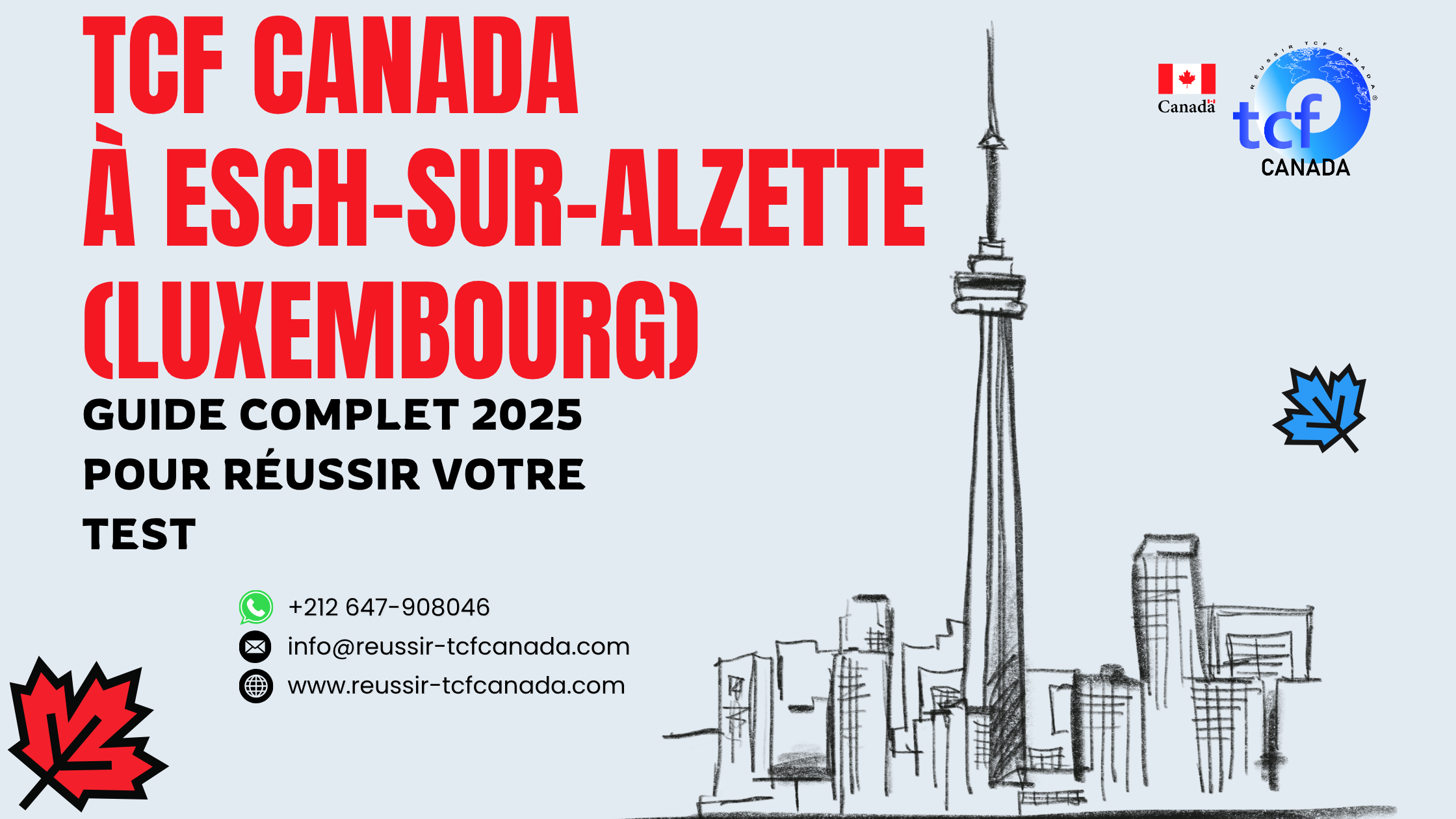 Passez le TCF Canada à Esch-sur-Alzette : préparation en ligne, centres agréés et Packs Nabil pour réussir votre test.