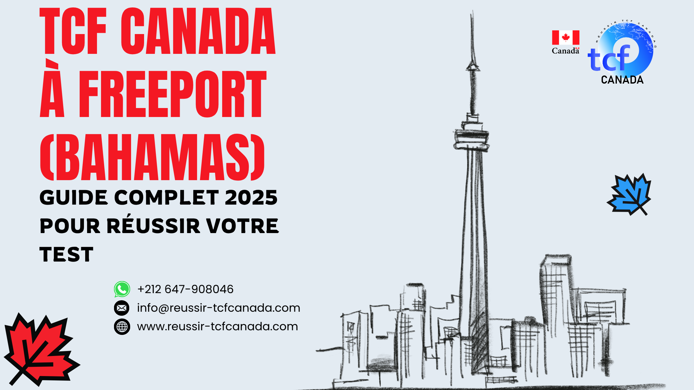 TCF Canada à Freeport : centres, préparation en ligne, Packs Nabil et conseils pour réussir votre examen en 2025.