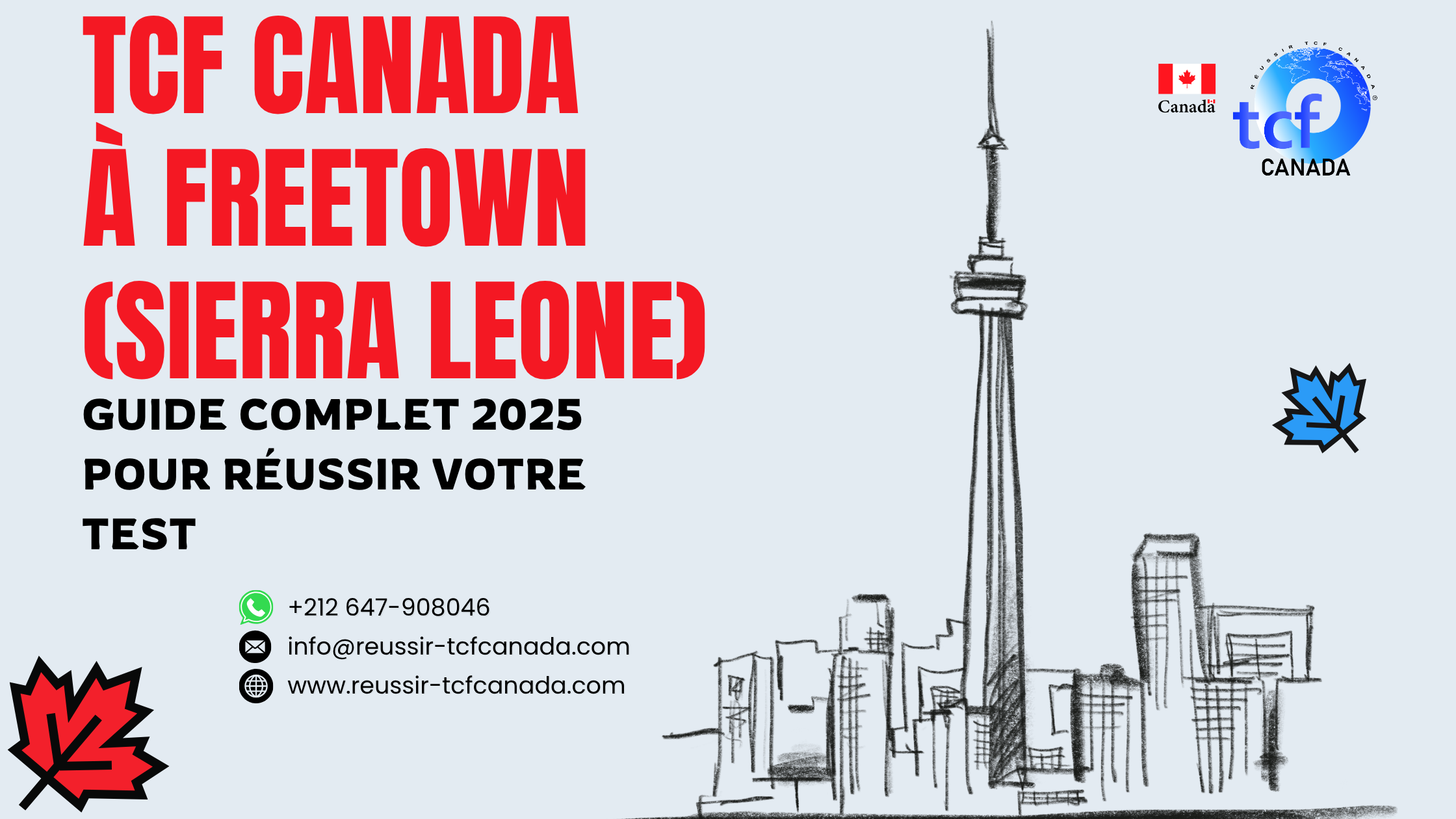 TCF Canada à Freetown : centres, préparation en ligne, Packs Nabil et conseils pour réussir votre examen en 2025.