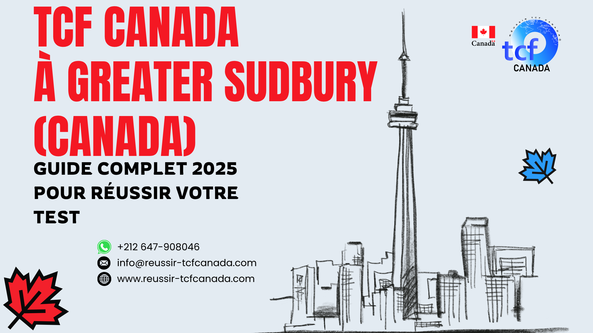 Guide complet pour passer le TCF Canada à Greater Sudbury : centres, ressources, Pack Nabil et conseils pour réussir votre examen.