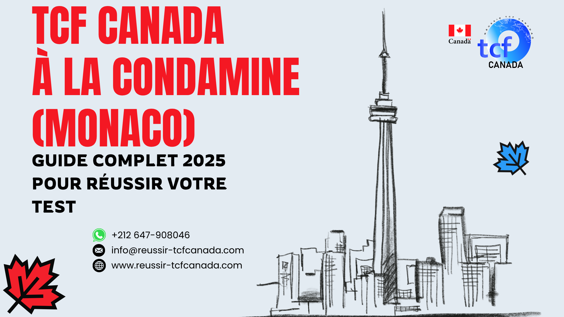 Passez le TCF Canada à La Condamine : préparation en ligne, centres proches, packs Nabil et conseils pour réussir votre test.