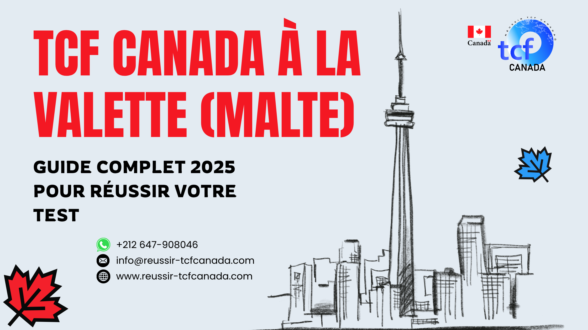 Passez le TCF Canada à La Valette : préparation en ligne, centres agréés et Packs Nabil pour réussir votre test.