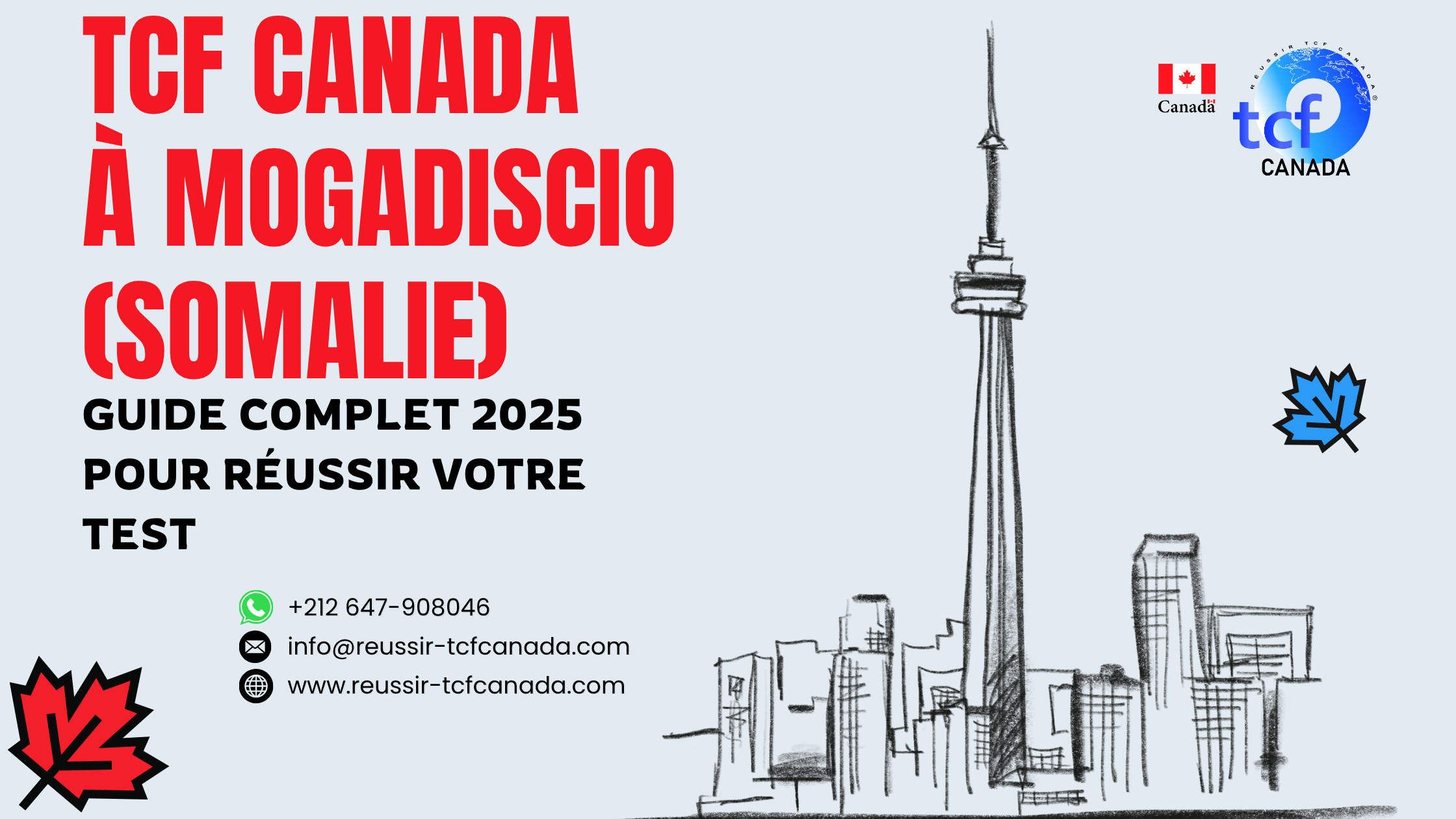 TCF Canada à Mogadiscio : centres, préparation en ligne, Packs Nabil et conseils pour réussir votre examen en 2025.