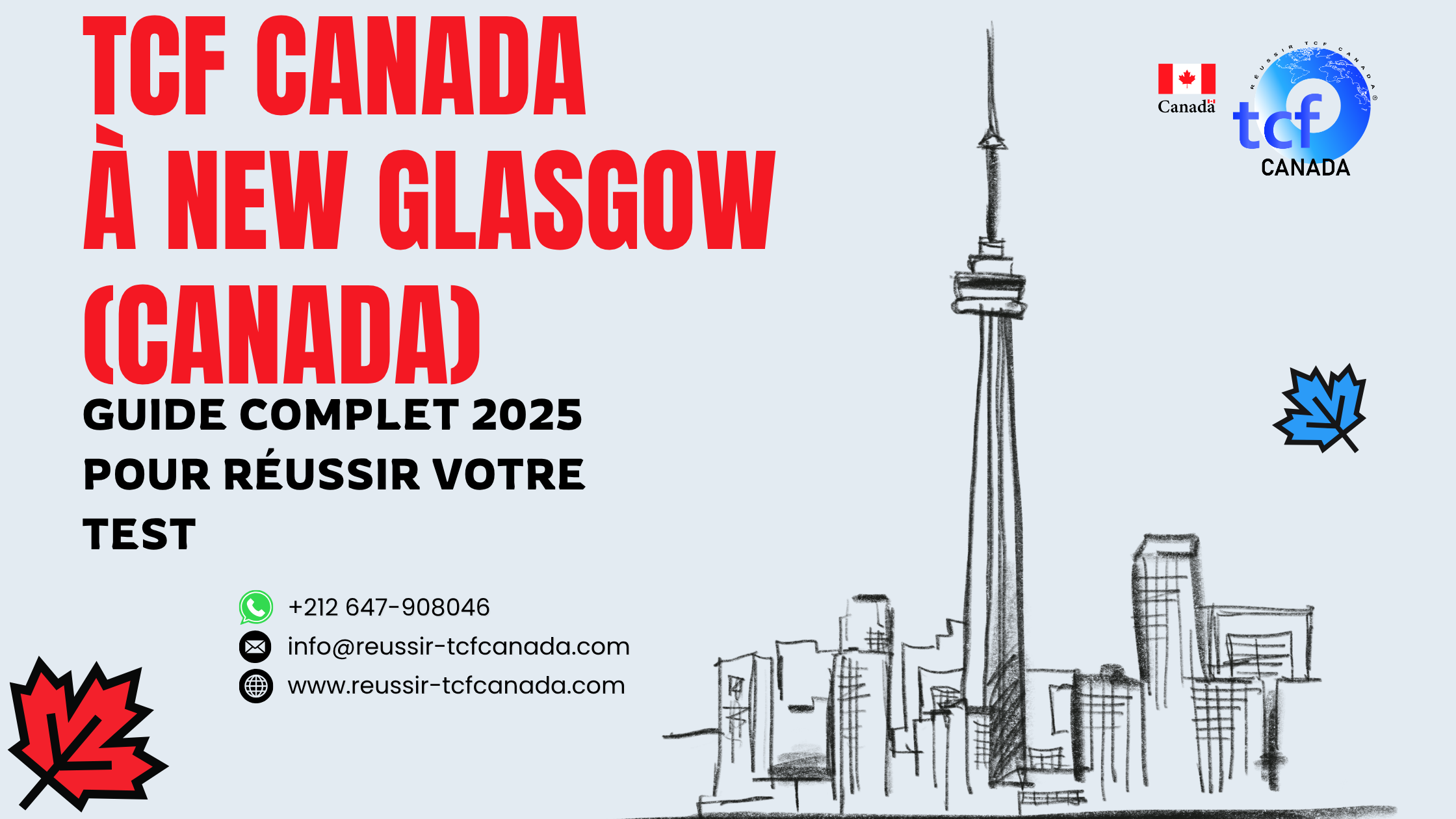 TCF Canada à New Glasgow : centres, préparation, Packs Nabil et conseils pratiques pour réussir votre test en 2025.