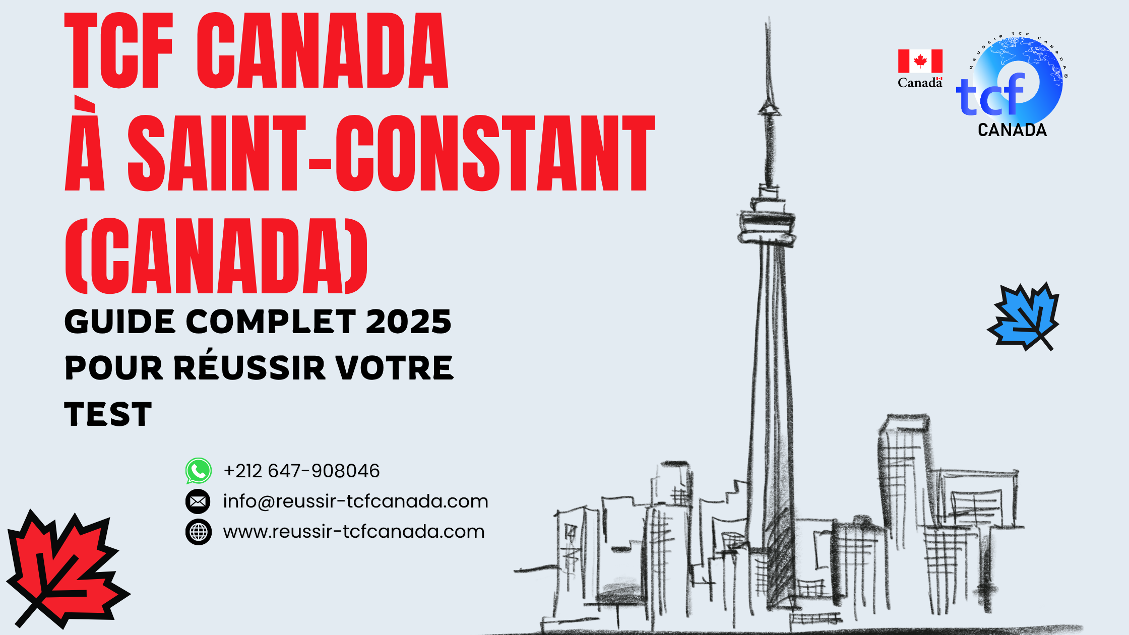 TCF Canada à Saint-Constant : centres, préparation, Packs Nabil et conseils pour réussir votre test de français en 2025.
