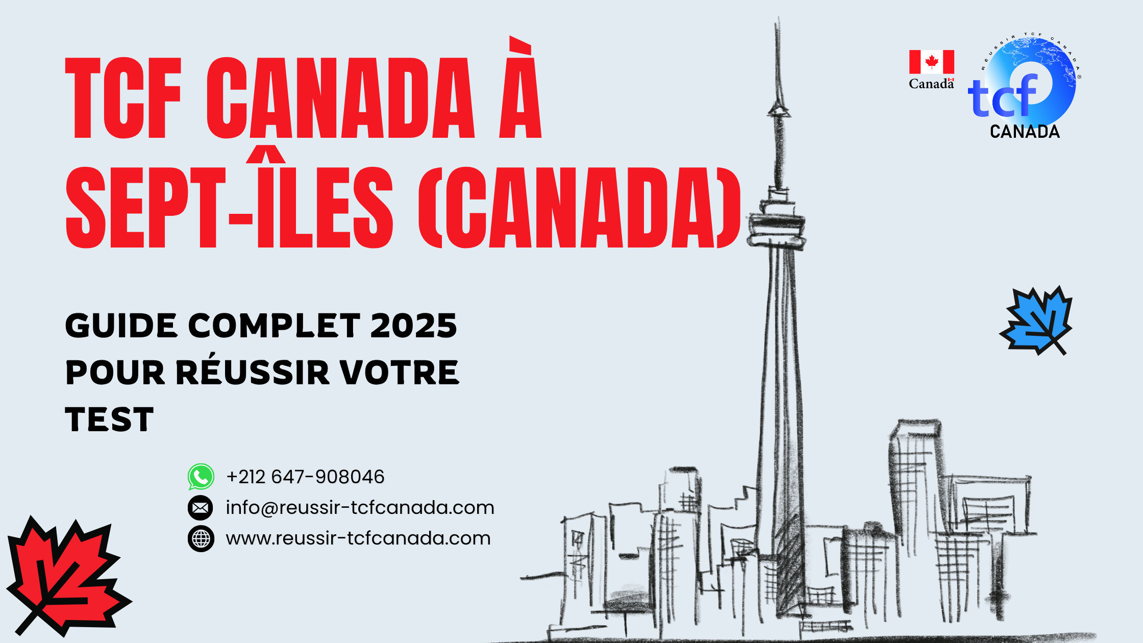 TCF Canada à Sept-Îles : centres, préparation, Packs Nabil et conseils pratiques pour réussir votre test en 2025.