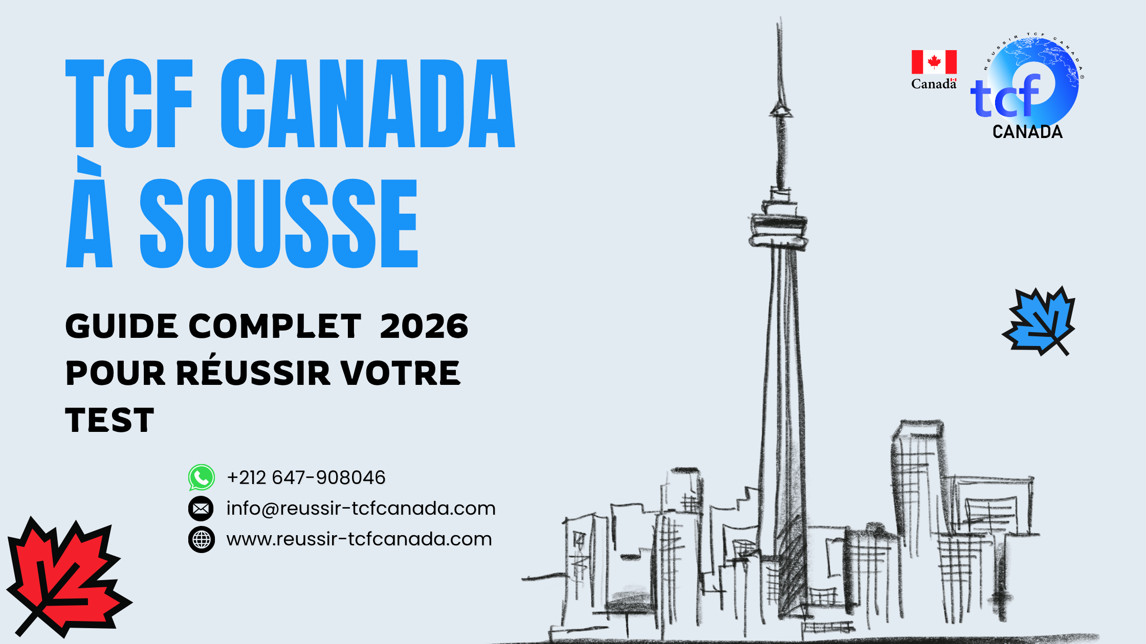 Préparez le TCF Québec à Sousse avec le Pack Nabil. Tests identiques, méthodologie et entraînement complet pour réussir en 2025.
