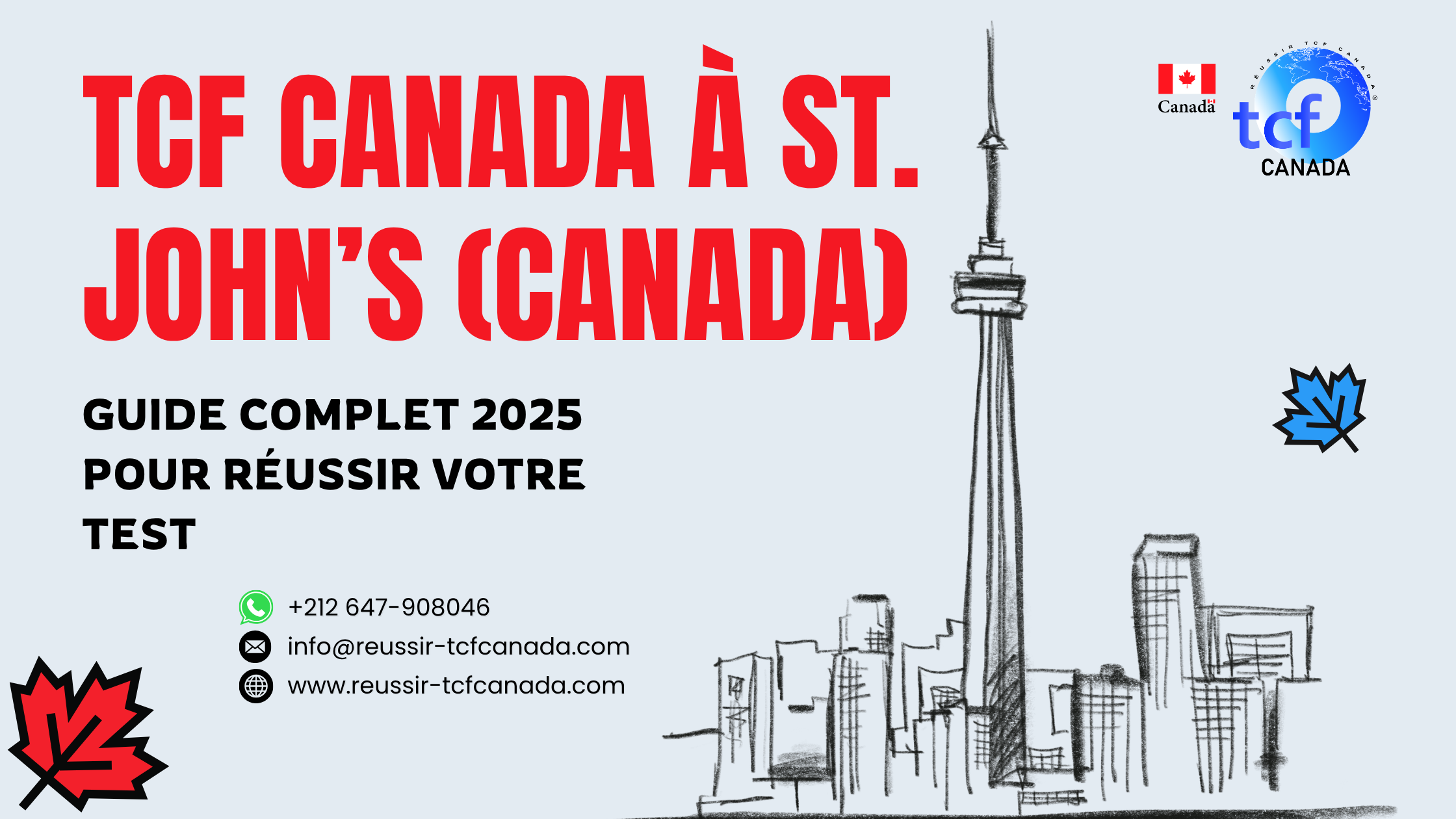 Réussissez le TCF Canada à St. John’s grâce à ce guide complet : centres, conseils, packs Nabil et préparation en ligne.