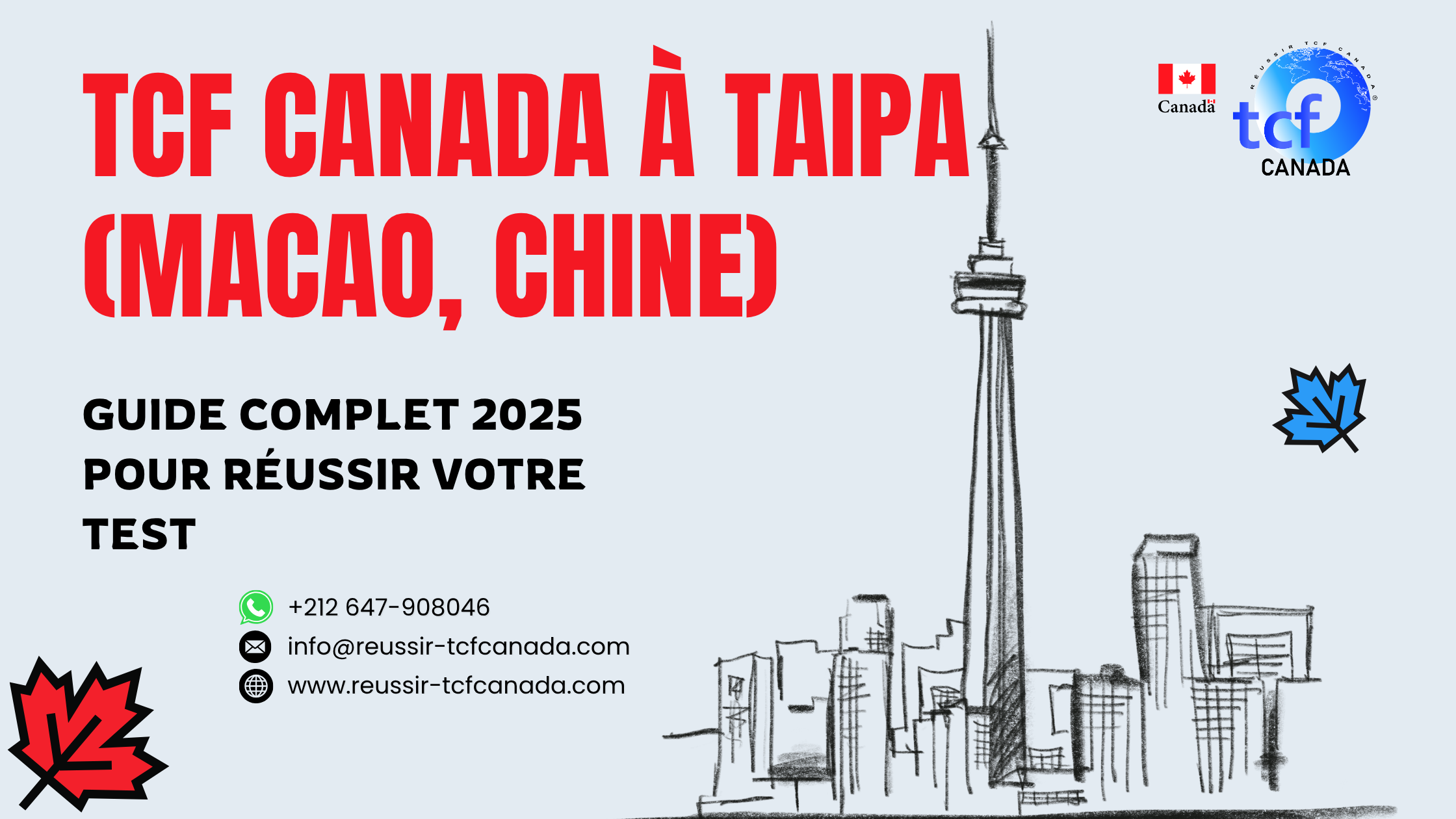Préparez et réussissez le TCF Canada à Taipa avec conseils, packs Nabil et centres officiels.