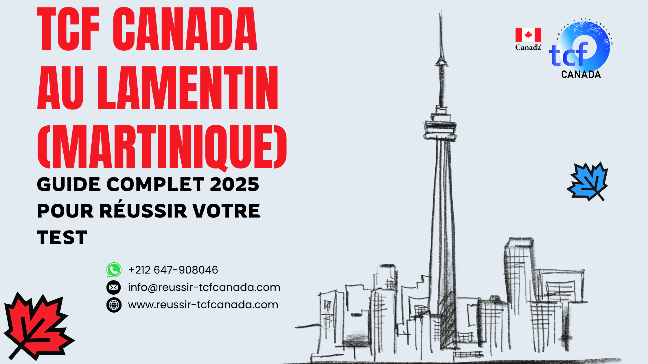 Passez le TCF Canada au Lamentin (Martinique) : centres, préparation en ligne, packs Nabil et conseils pour réussir votre test.