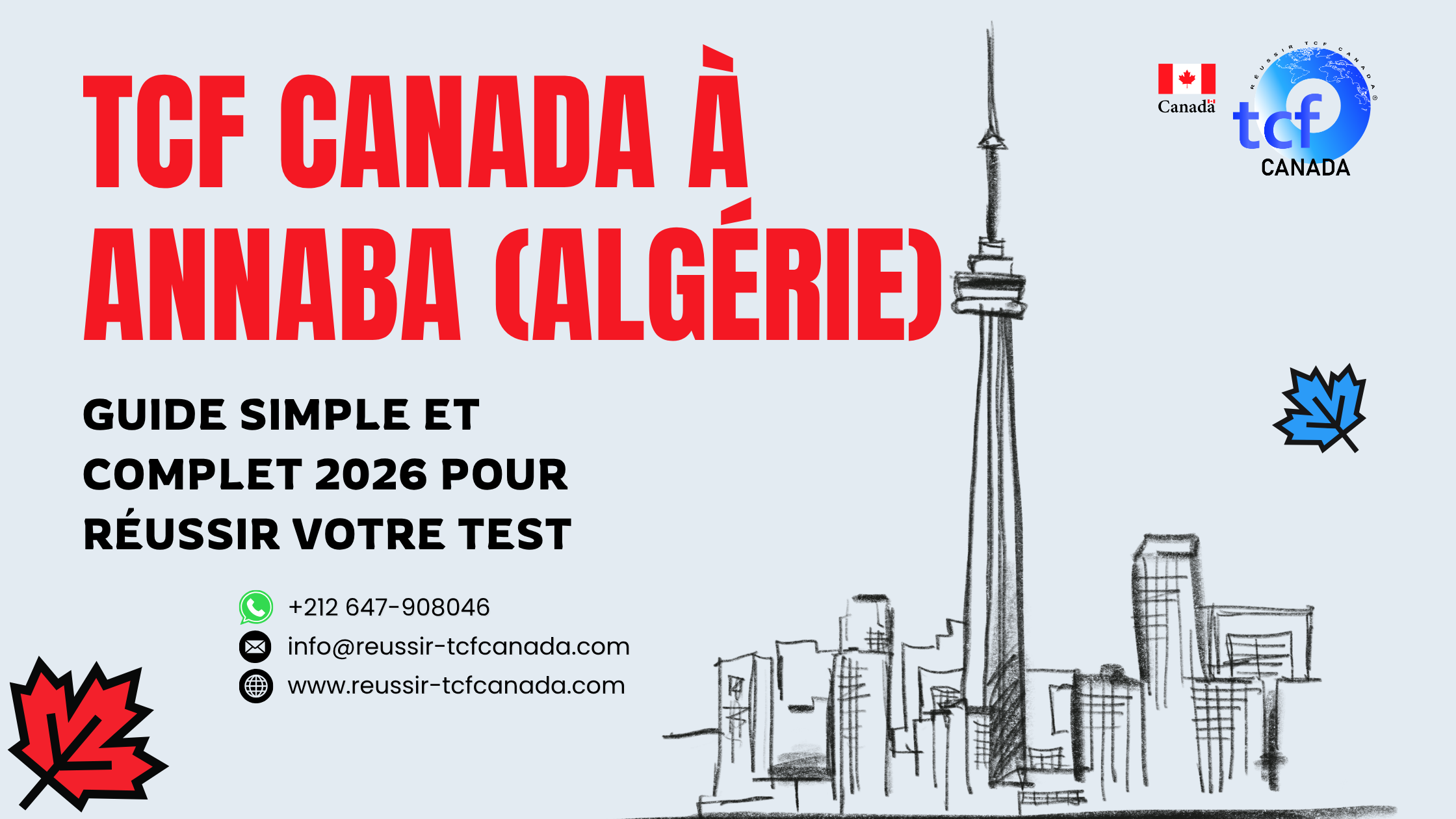 Guide simple pour réussir le TCF Canada à Annaba : préparation, centres, méthodes et packs Nabil.