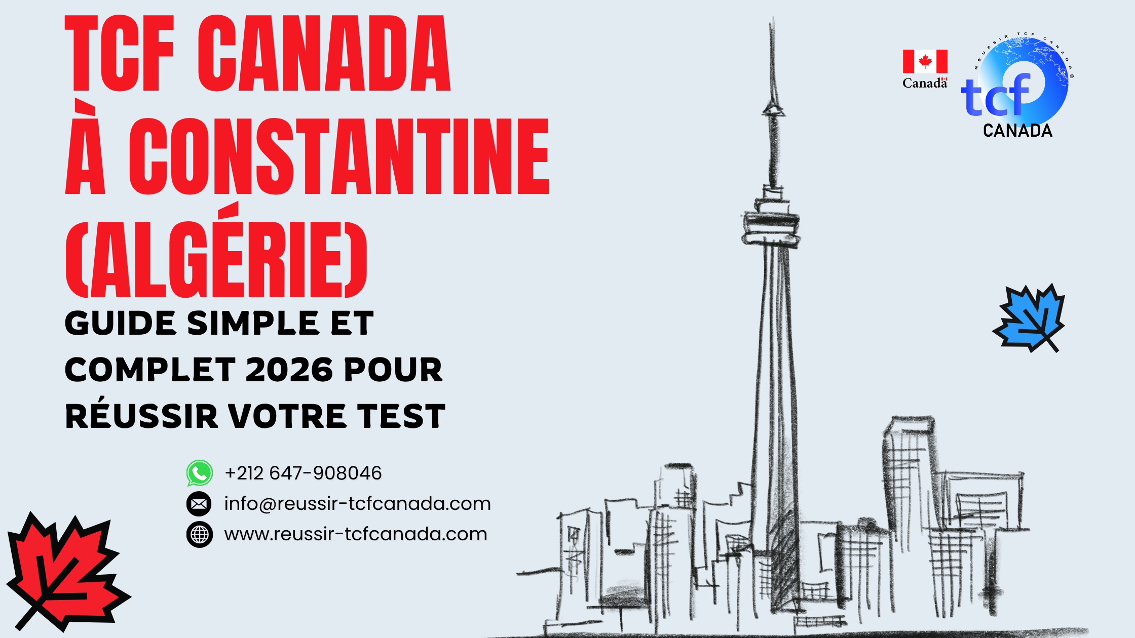 Guide simple pour réussir le TCF Canada à Constantine : préparation, centres, méthodes et packs Nabil.