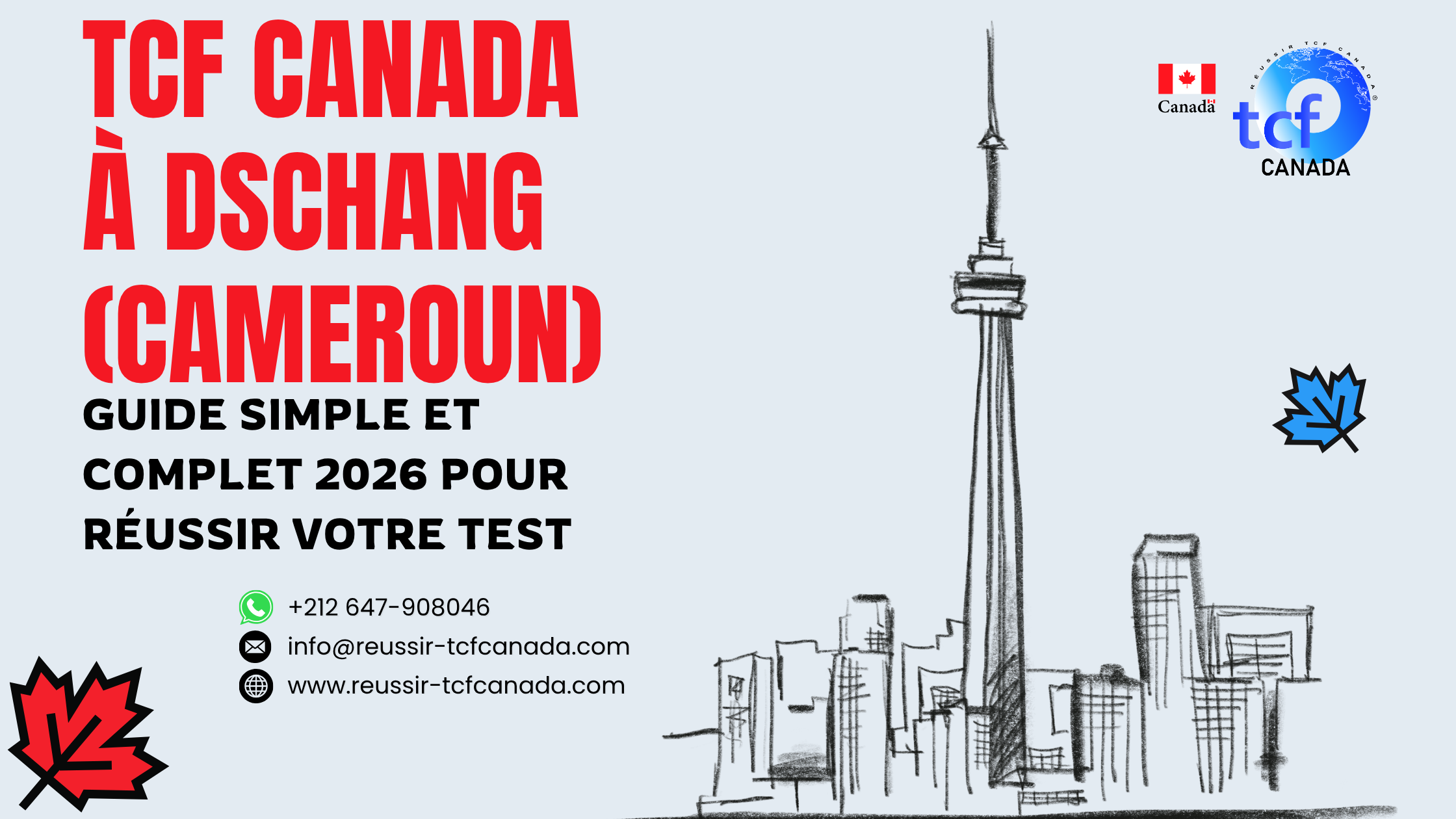 Guide simple pour réussir le TCF Canada à Dschang : préparation, centres, méthodes et packs Nabil.