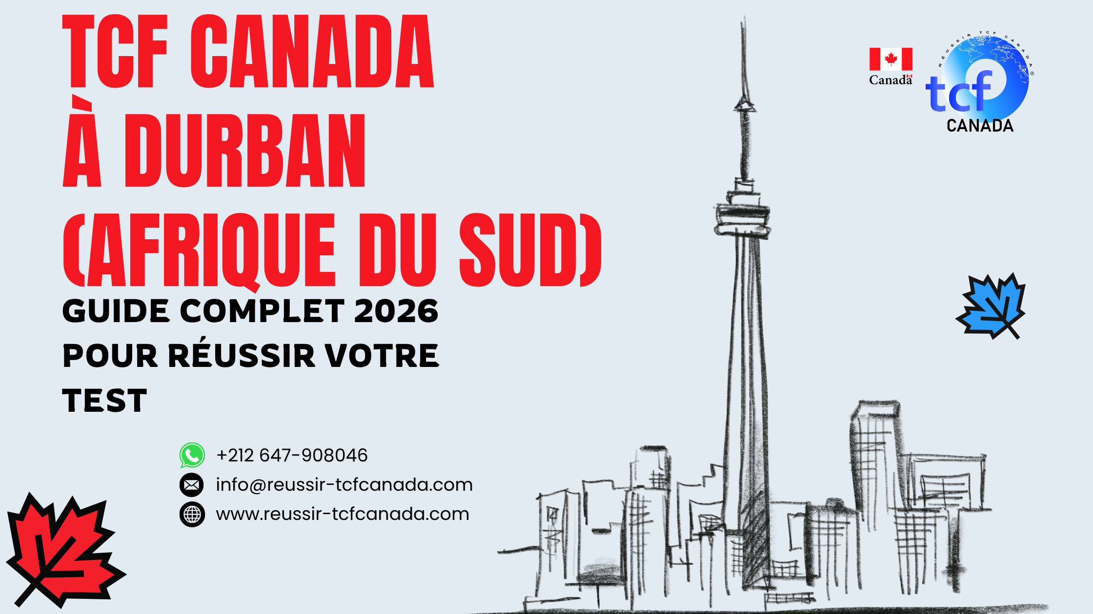 Préparez le TCF Canada à Durban : centres, méthodes, packs et conseils essentiels pour réussir en 2026.