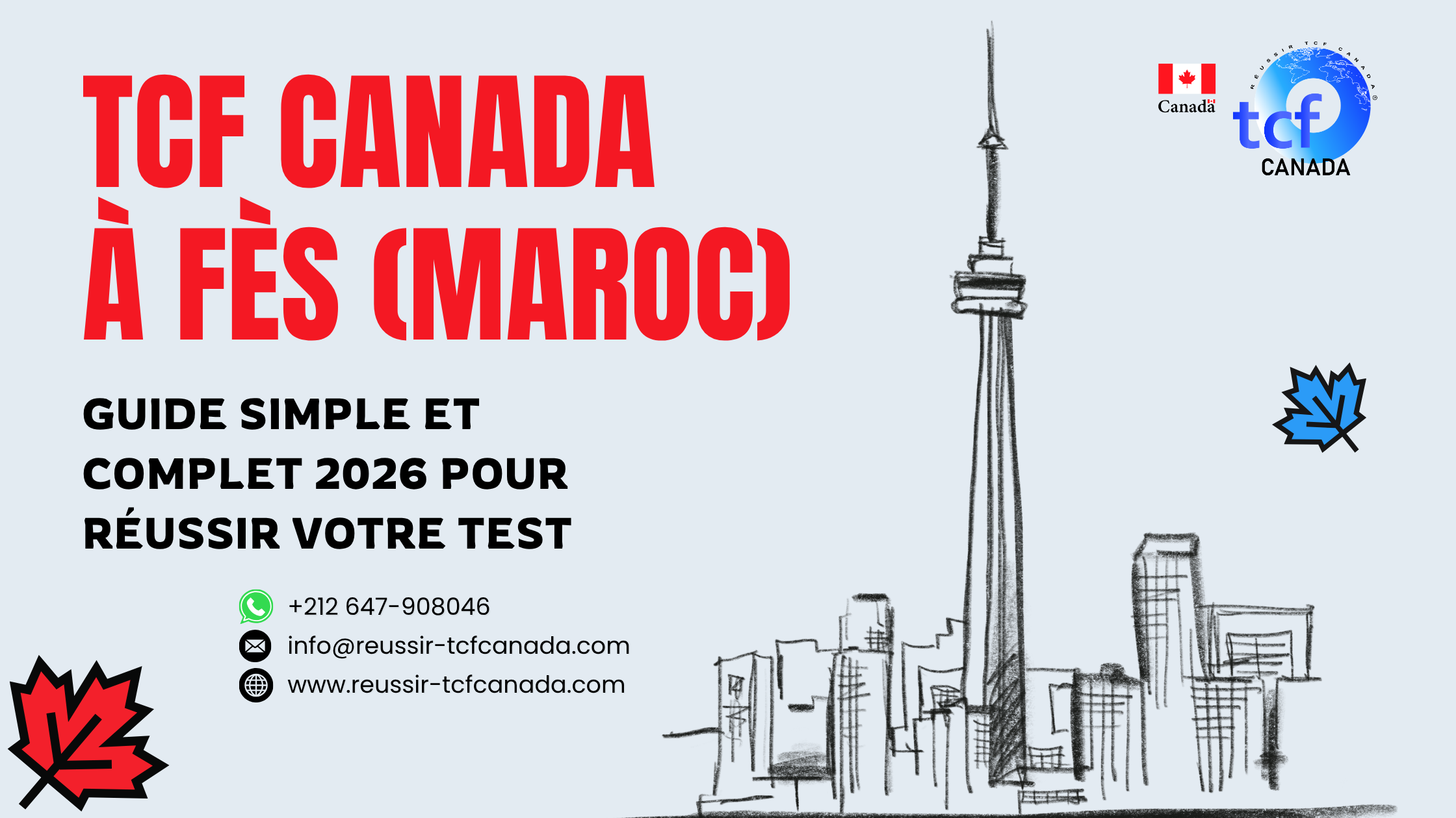 Guide simple pour réussir le TCF Canada à Fès : préparation, centres, méthodes et packs Nabil.