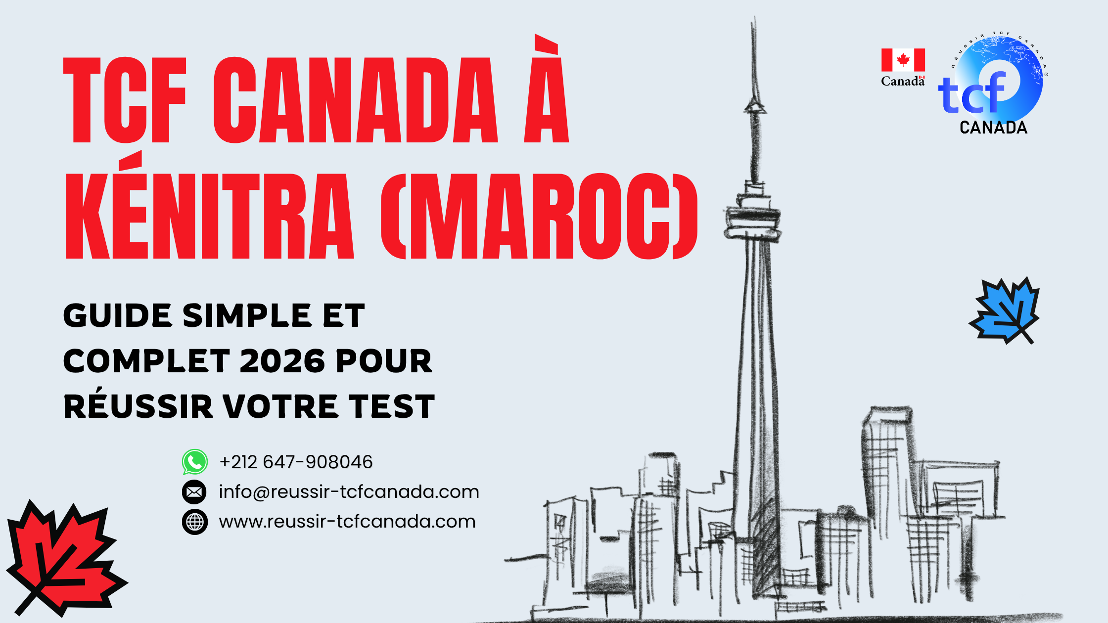 Guide simple pour réussir le TCF Canada à Kénitra : préparation, centres, méthodes et packs Nabil.