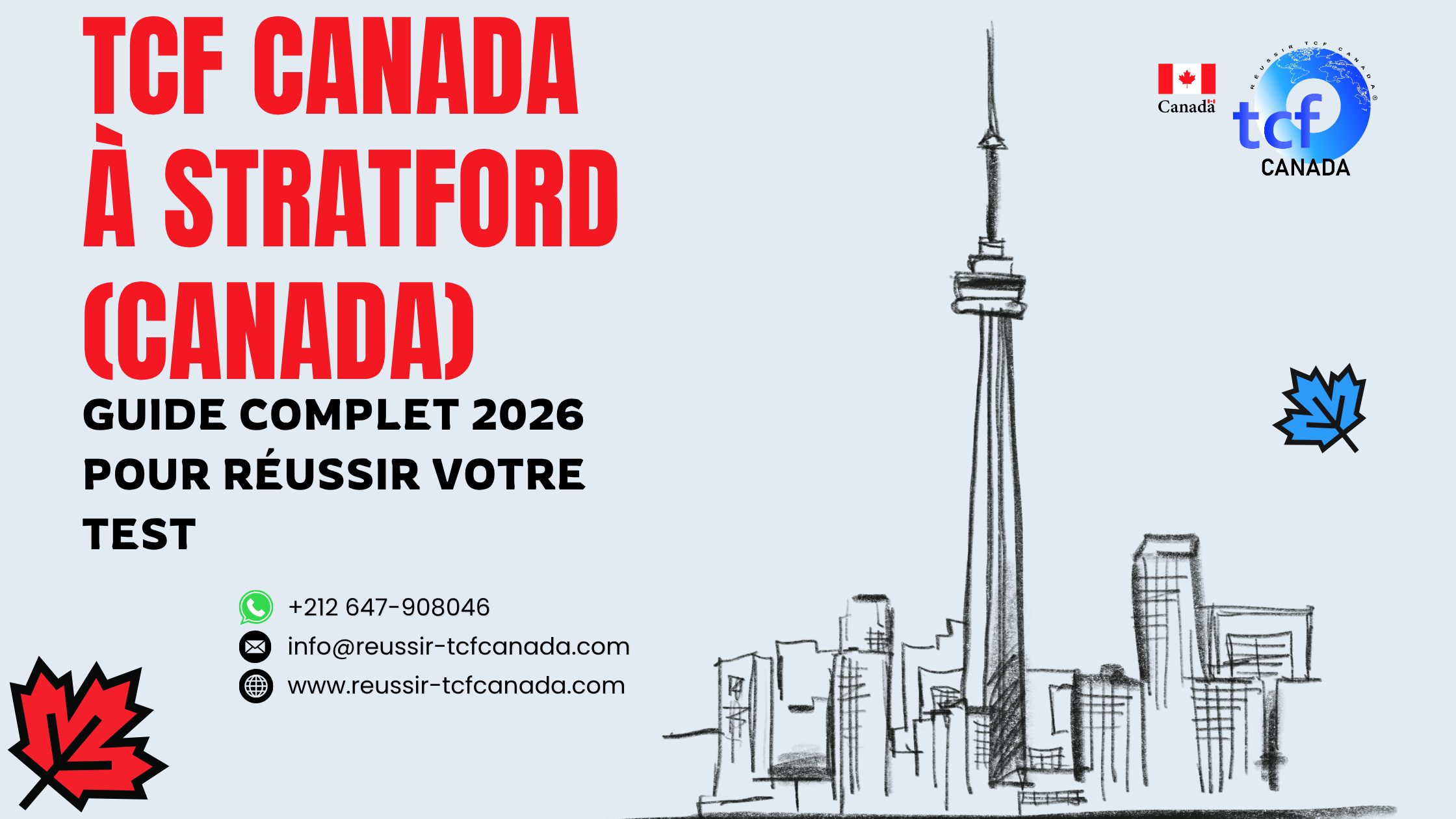 Préparez le TCF Canada à Stratford : centres proches, Pack Nabil, méthodes en ligne et conseils pour réussir 2026.