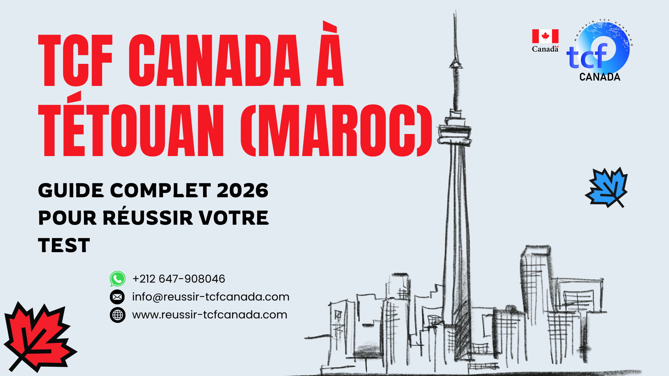 Guide simple pour réussir le TCF Canada à Tétouan : préparation, centres, méthodes et packs Nabil.