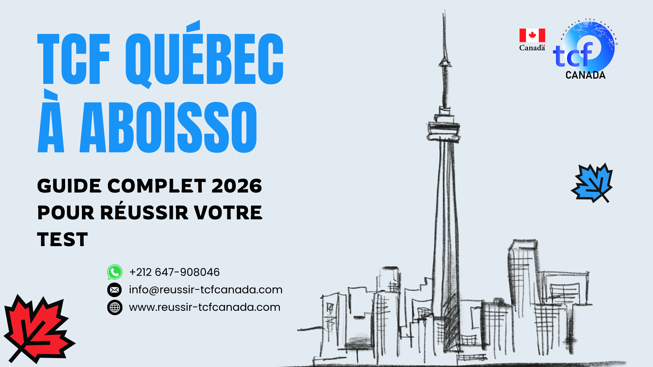 Préparez le TCF Québec à Aboisso avec le Pack Nabil : tests identiques, méthodologie et réussite garantie en 2026.