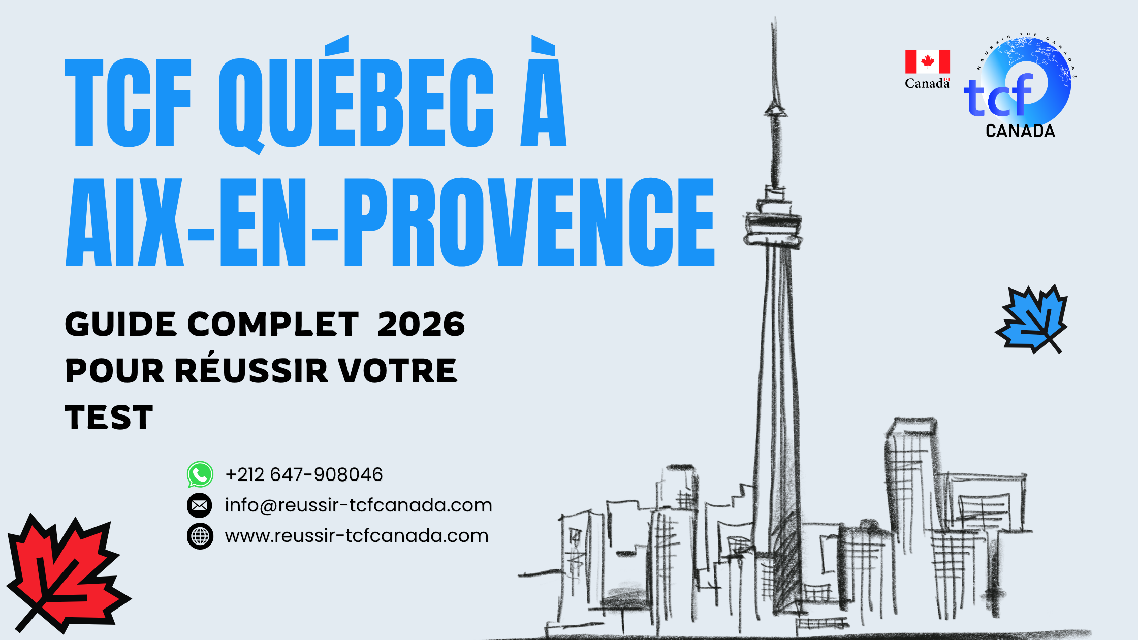 Préparez le TCF Québec à Aix-en-Provence avec les Packs Nabil. Tests identiques, méthodologie et entraînement complet pour réussir en 2026.