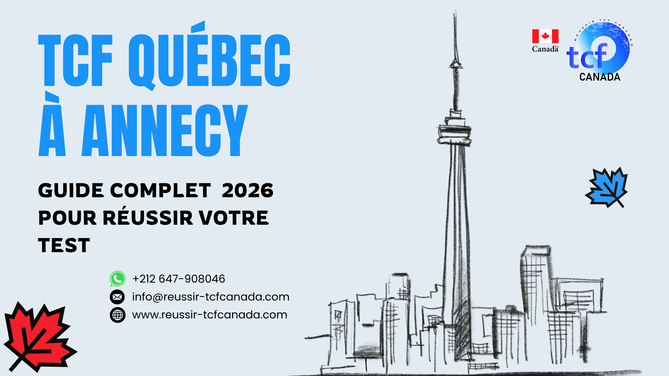 Préparez le TCF Québec à Annecy avec le Pack Nabil : tests identiques, méthodologie et entraînement complet pour réussir 2026.