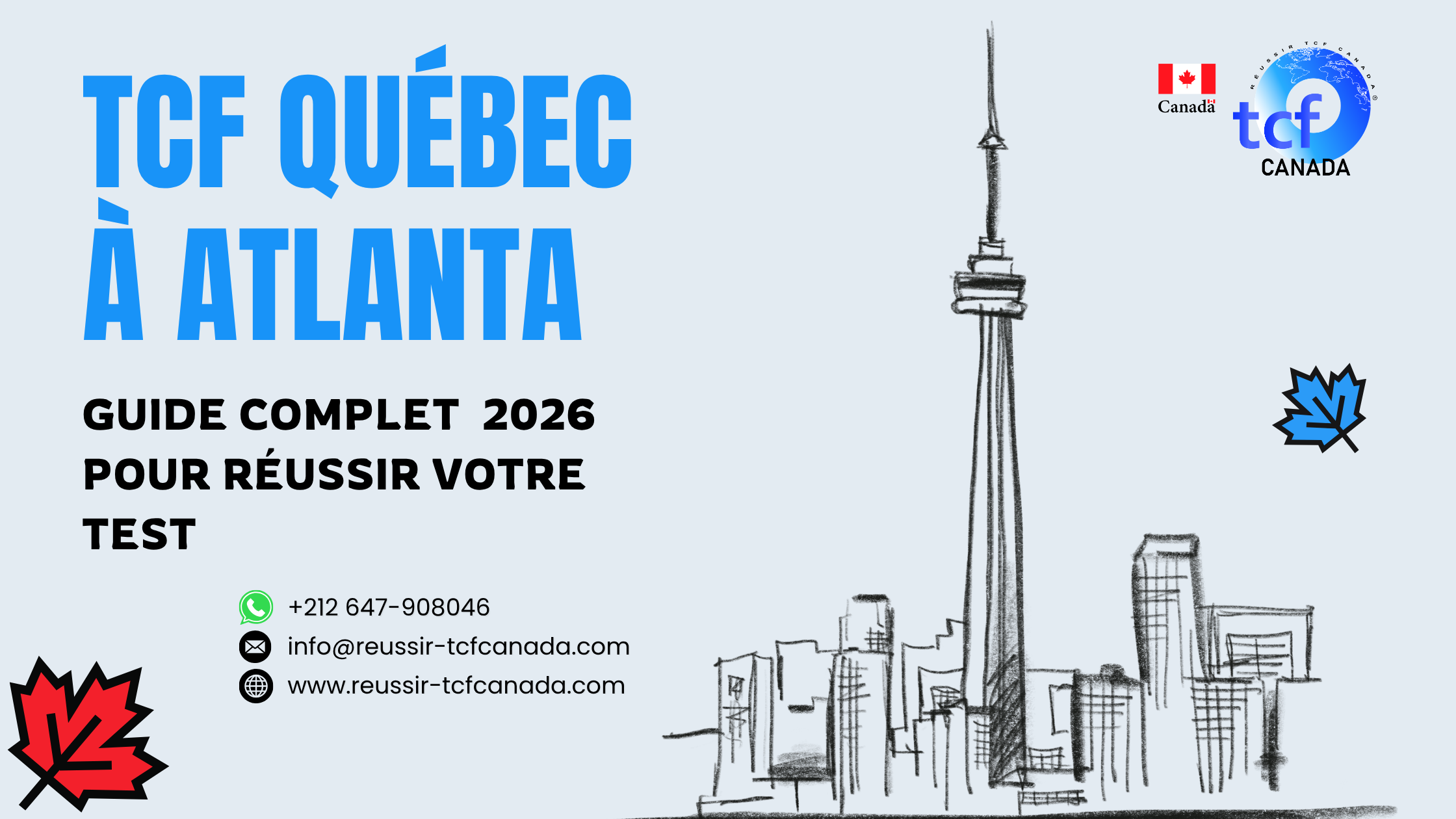 Préparez le TCF Québec à Atlanta avec le Pack Nabil. Tests identiques, méthodologie et entraînement pour réussir en 2026.
