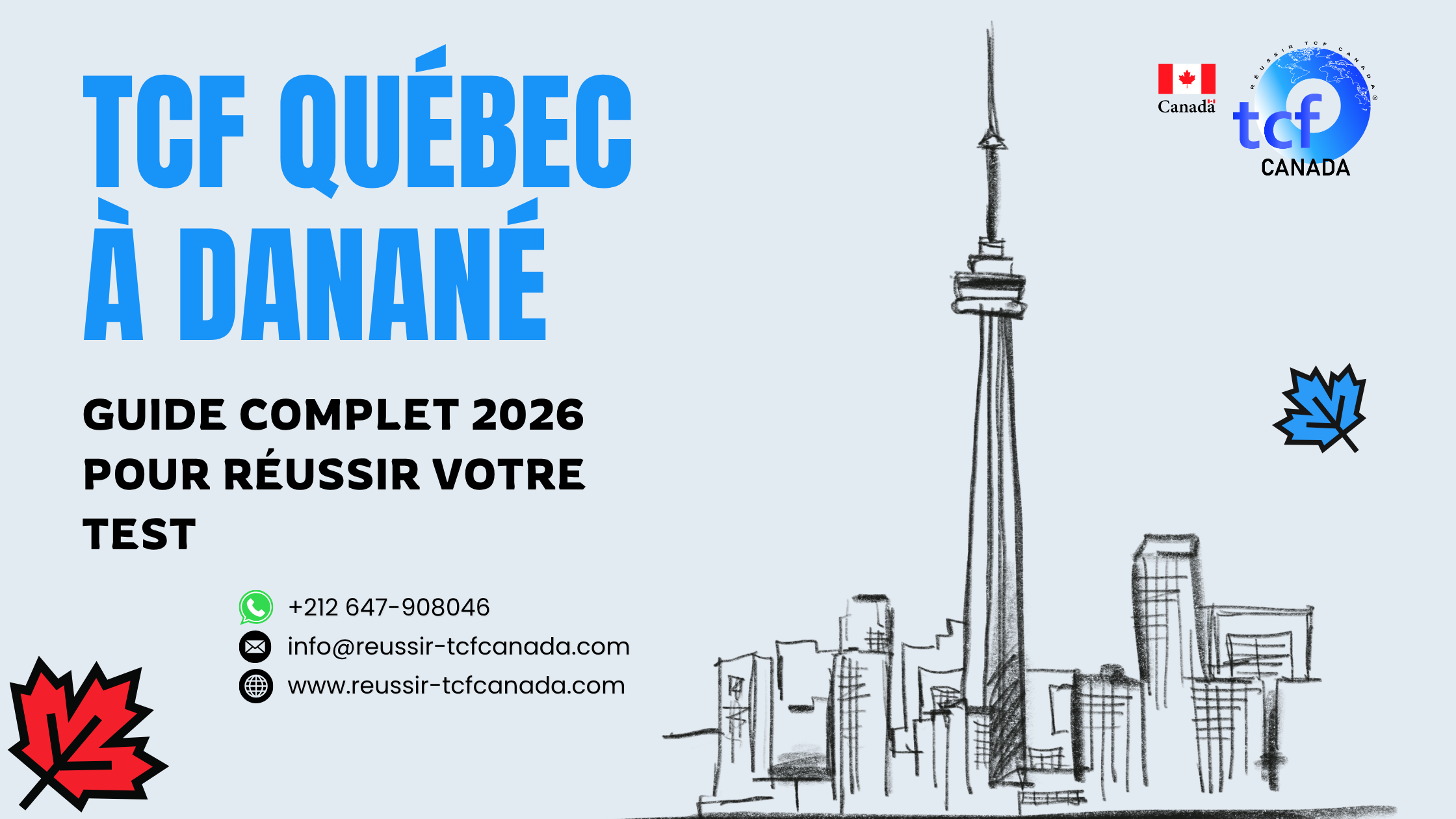 Préparez le TCF Québec à Danané avec le Pack Nabil. Tests identiques, méthodologie et entraînement complet pour réussir 2026.