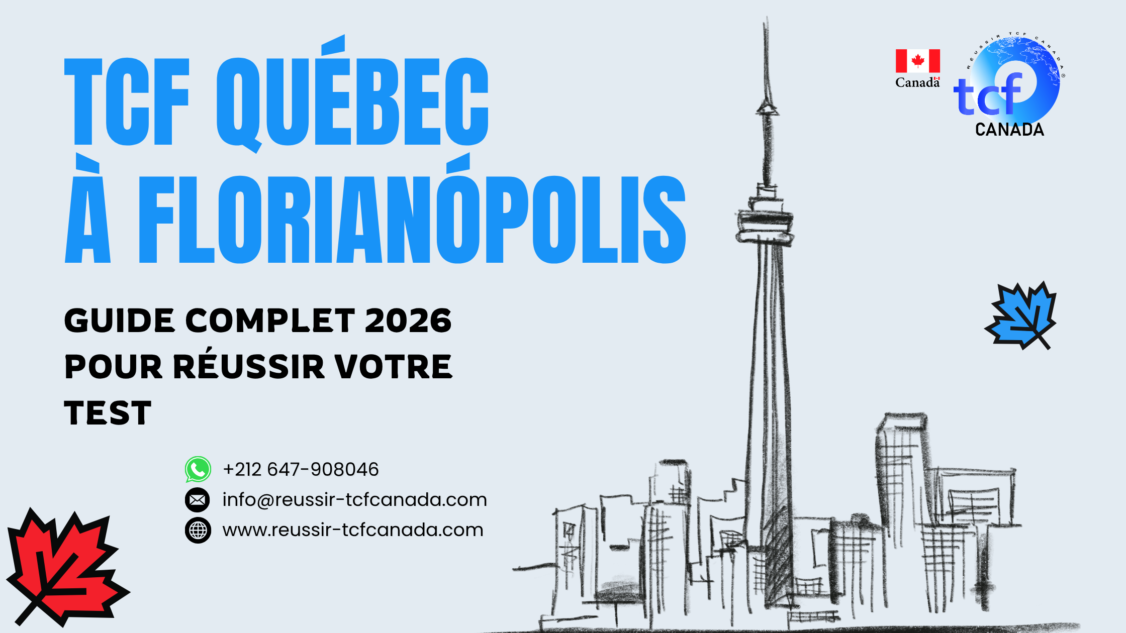 Préparez le TCF Québec à Florianópolis avec le Pack Nabil. Tests identiques et méthodologie pour réussir en 2026.