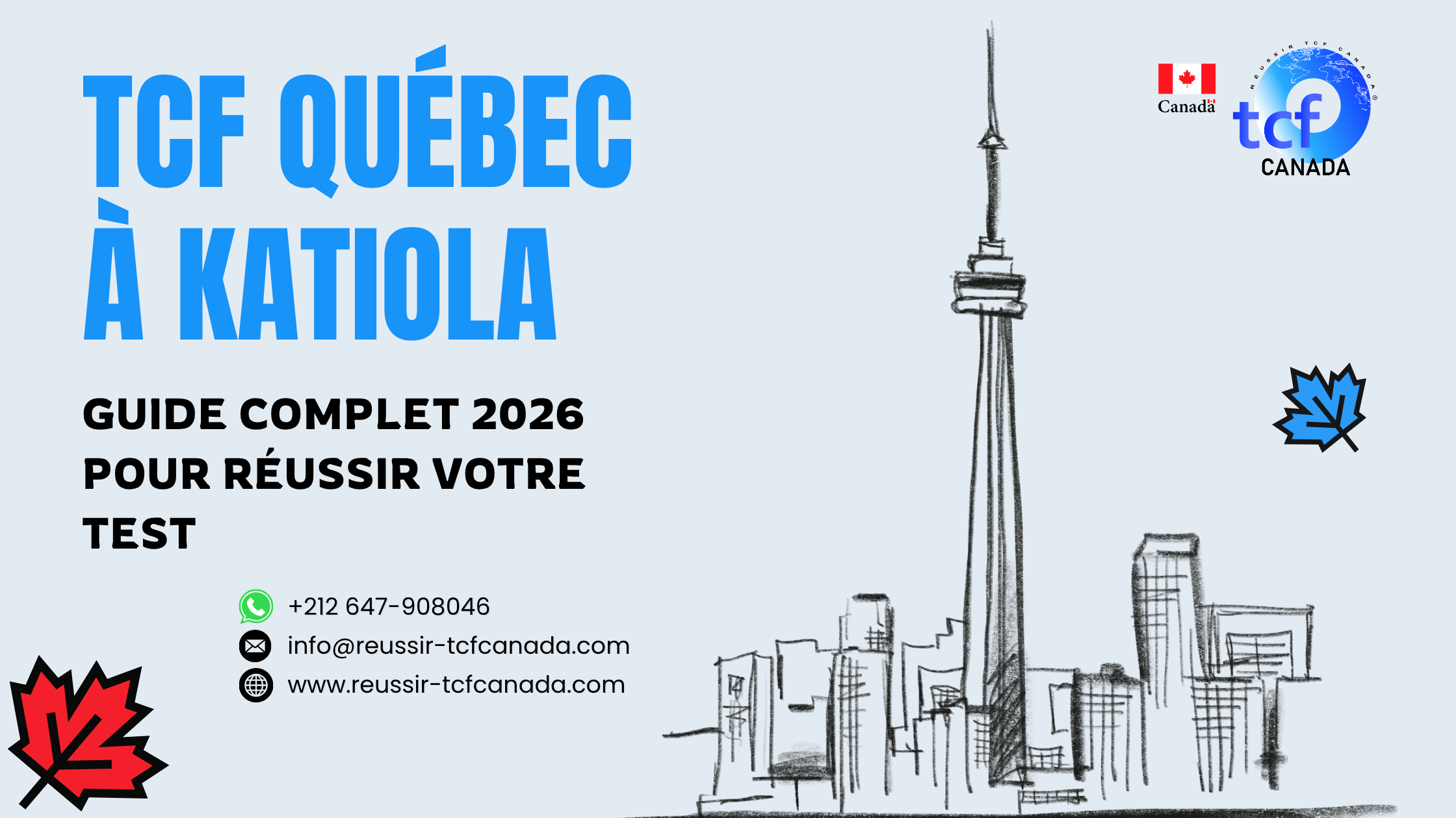 Préparez le TCF Québec à Katiola avec le Pack Nabil. Tests identiques et méthodologie complète pour réussir 2026.