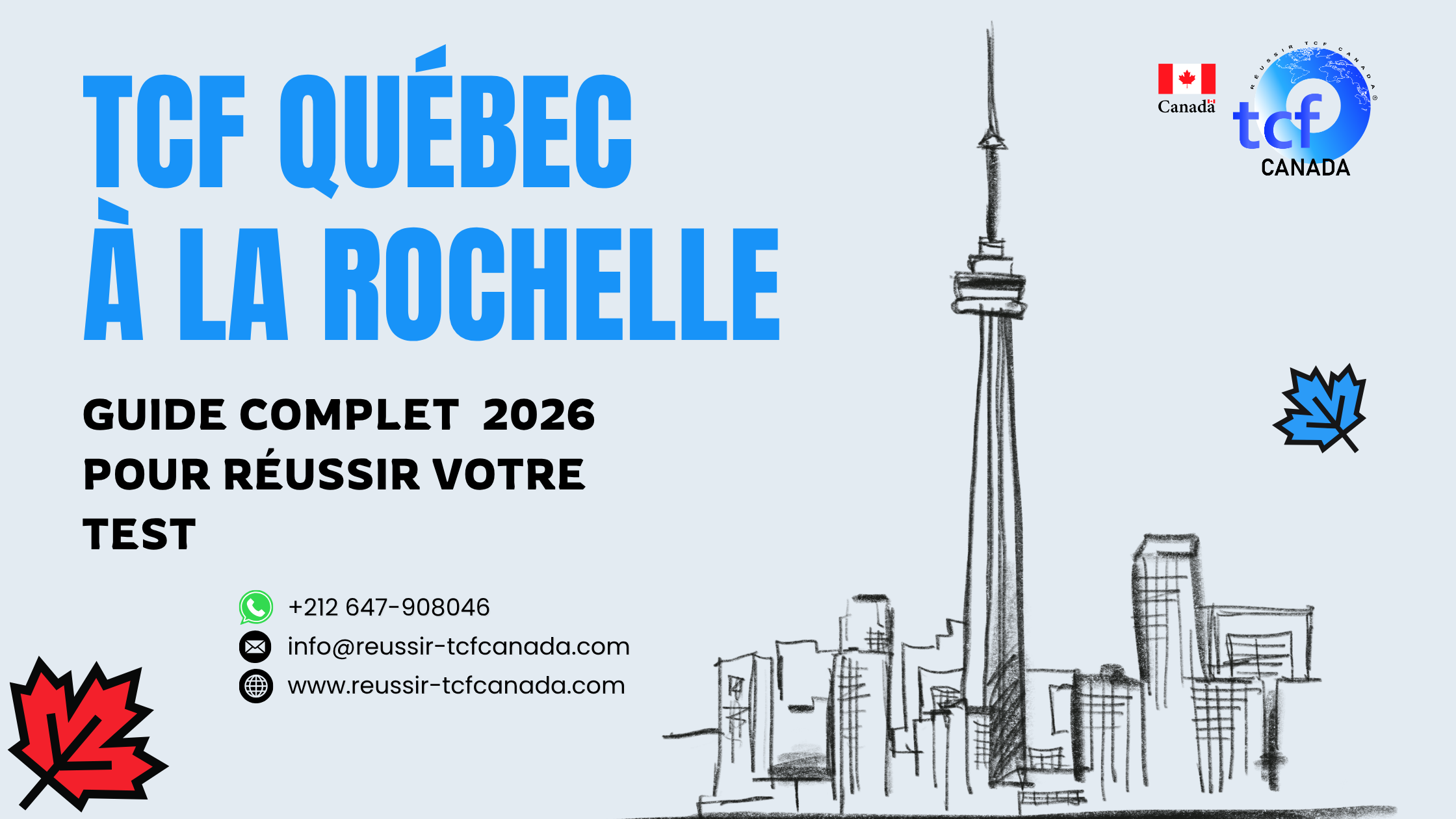 Préparez le TCF Québec à La Rochelle avec le Pack Nabil : tests identiques, méthodologie et entraînement complet pour réussir 2026.