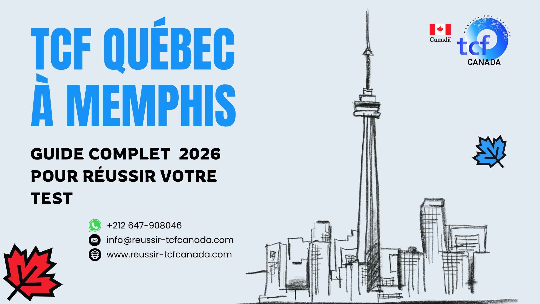 Préparez le TCF Québec à Memphis avec le Pack Nabil. Tests identiques, méthodologie et entraînement pour réussir en 2026.