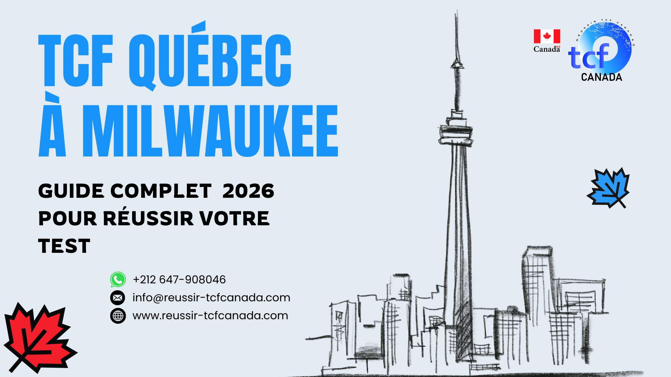 Préparez le TCF Québec à Milwaukee avec le Pack Nabil. Tests identiques, méthodologie et entraînement pour réussir en 2026.