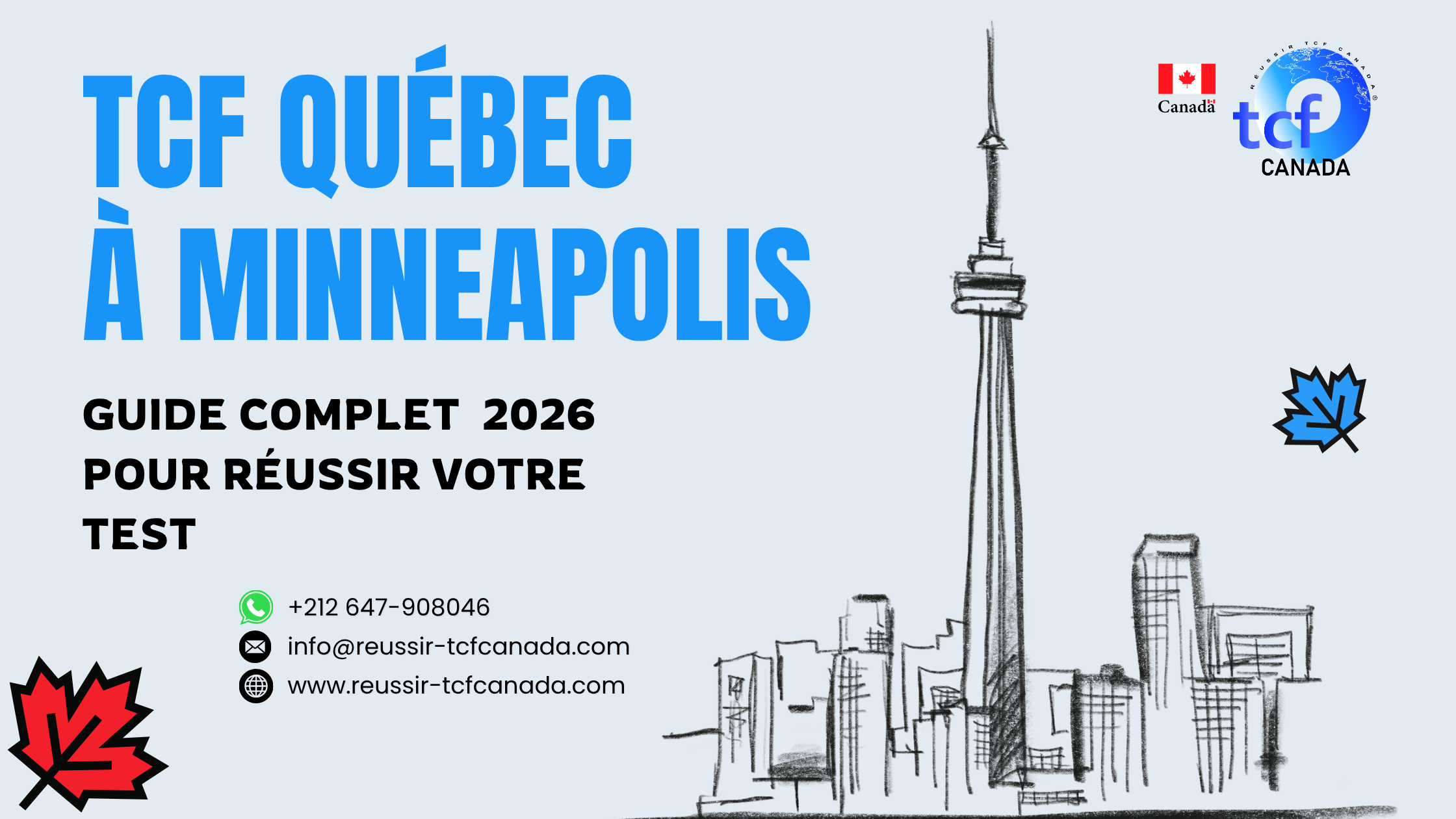 Préparez le TCF Québec à Minneapolis avec le Pack Nabil. Tests identiques, méthodologie et entraînement pour réussir en 2026.