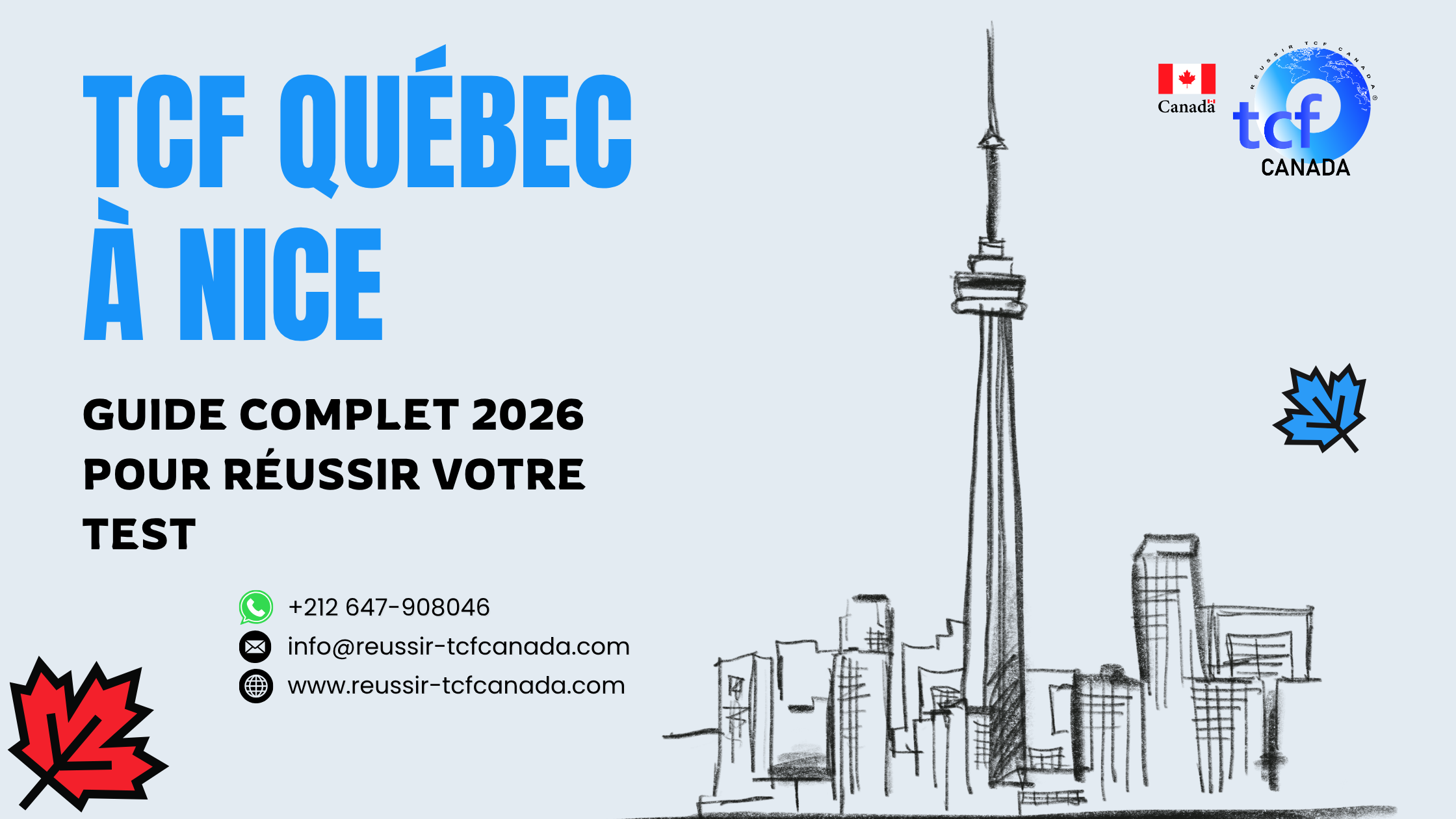 Préparez le TCF Québec à Nice avec Pack Nabil : méthodologie, tests identiques et entraînement complet pour réussir en 2026.