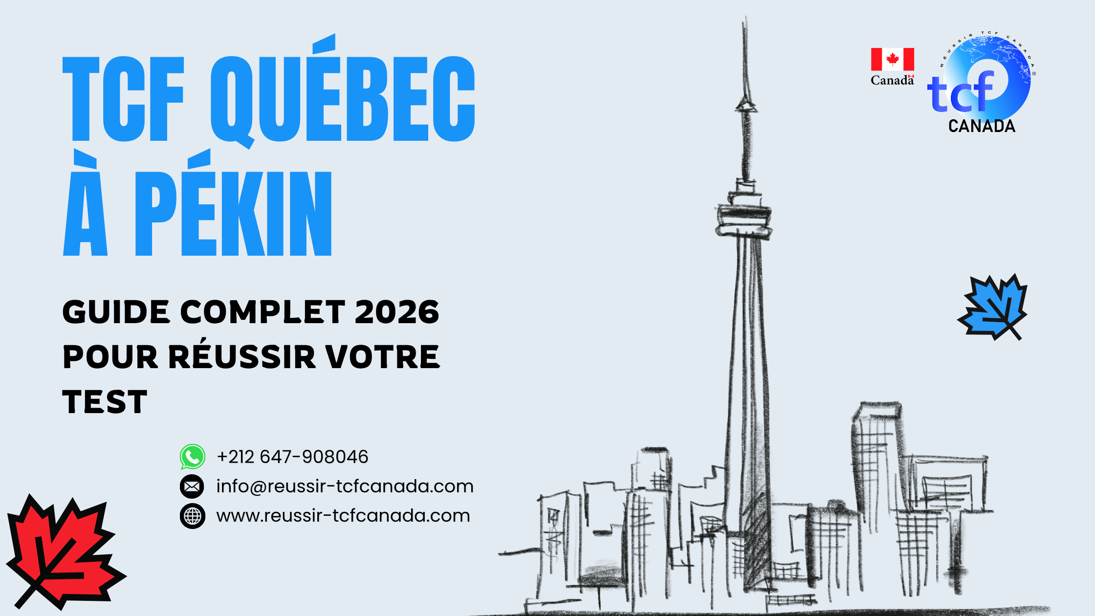 Préparez le TCF Québec à Pékin avec les Packs Nabil : tests identiques, stratégies et méthodologie pour réussir votre immigration.