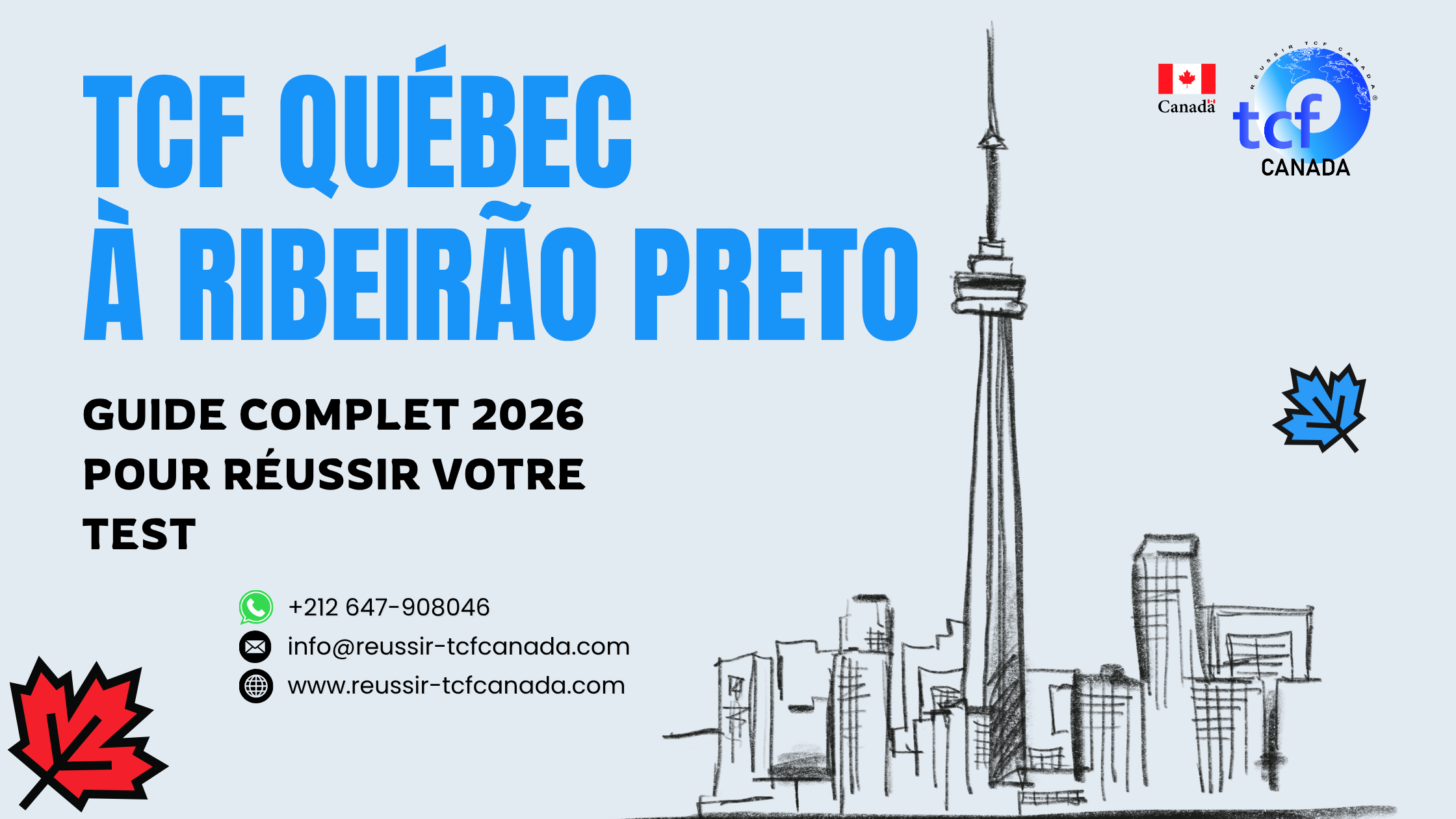 Préparez le TCF Québec à Ribeirão Preto avec le Pack Nabil. Tests identiques et méthodologie pour réussir en 2026.