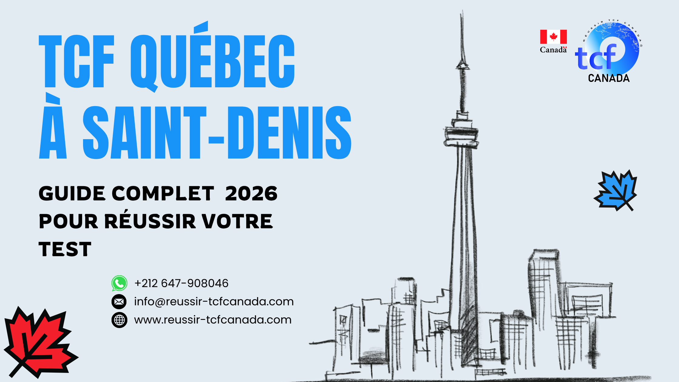 Préparez le TCF Québec à Saint-Denis. Tests identiques, Pack Nabil et méthodologie pour réussir votre examen en 2026.