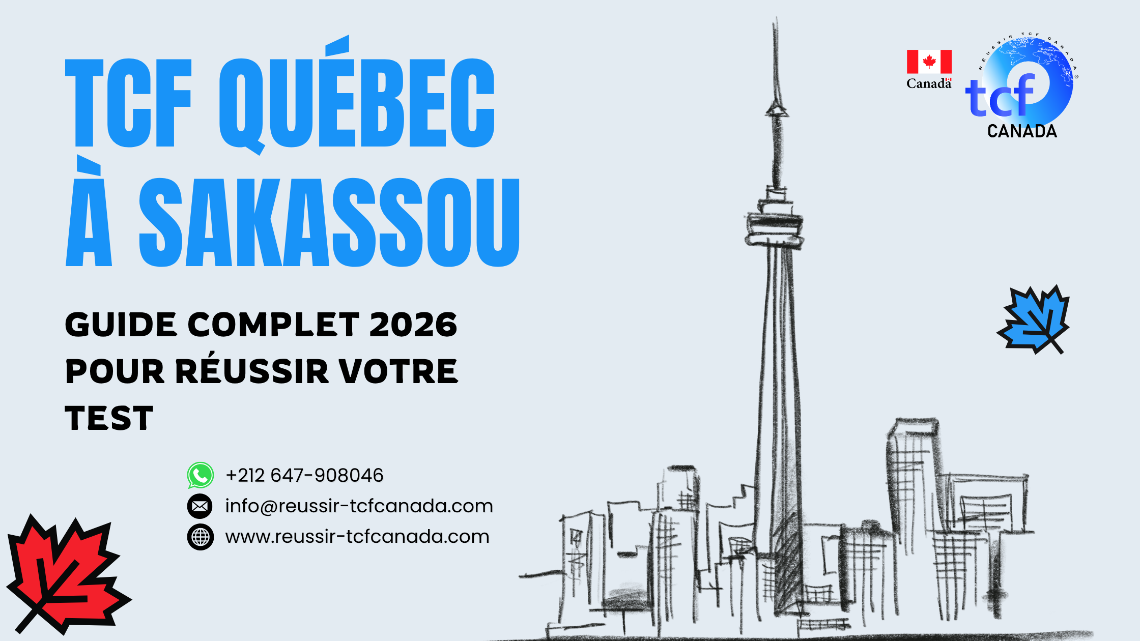 Préparez le TCF Québec à Sakassou avec le Pack Nabil. Tests identiques et méthodologie complète pour réussir 2026.