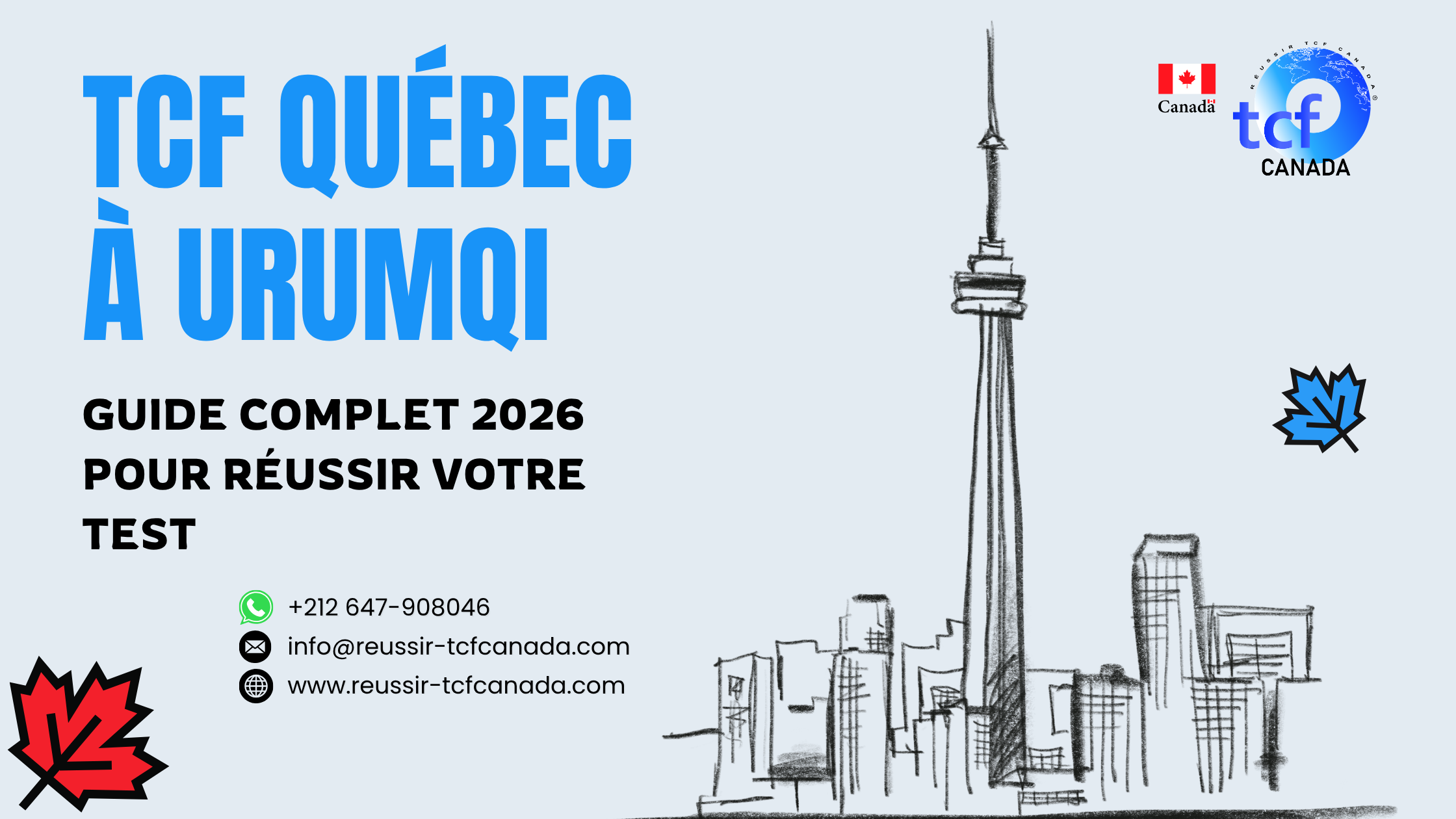 Préparez le TCF Québec à Urumqi avec le Pack Nabil. Tests identiques, méthodologie et entraînement complet pour réussir en 2026.
