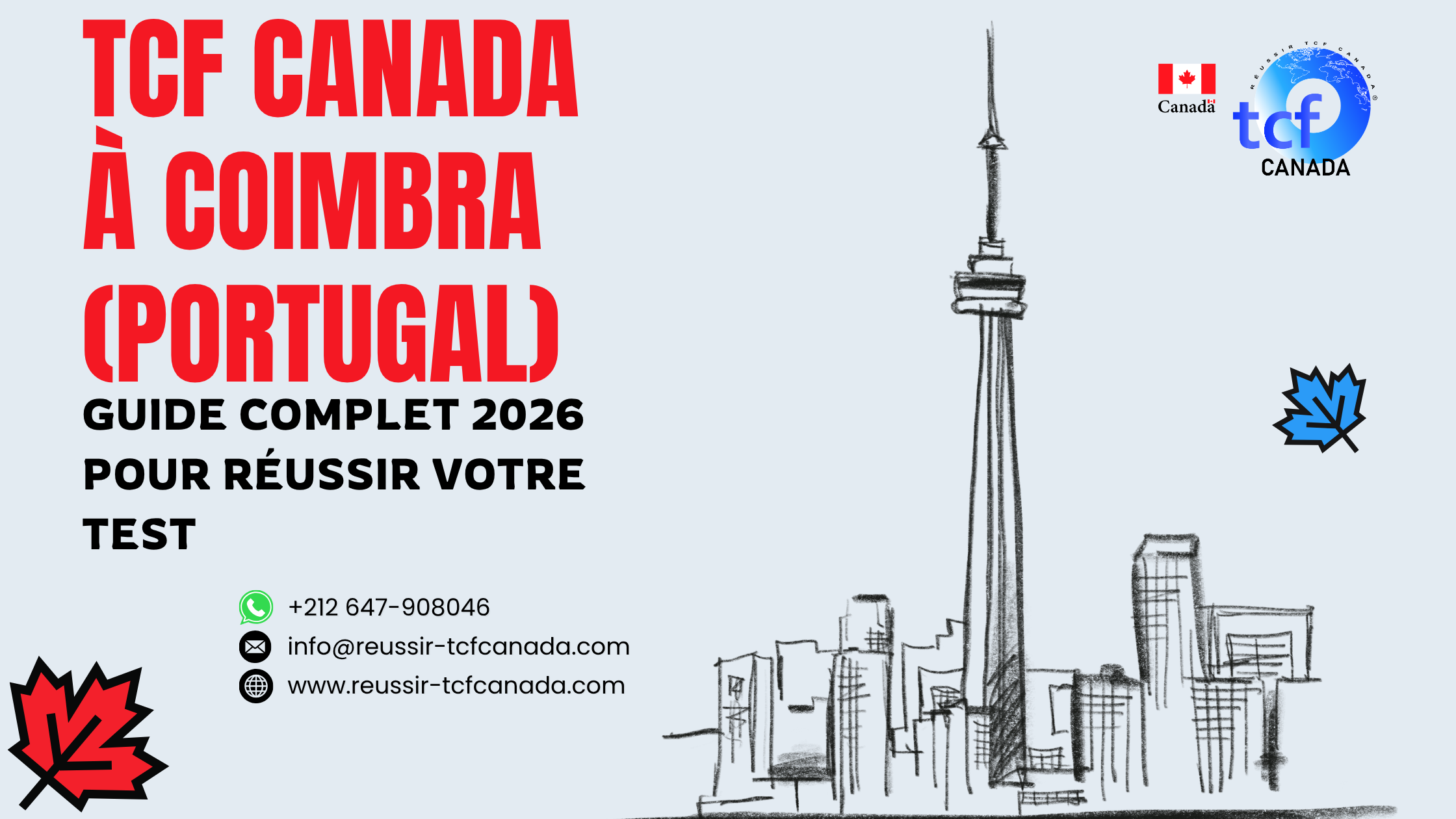 Préparez le TCF Canada à Coimbra en 2026 : centres, conseils, méthodologie et ressources pour réussir votre test.