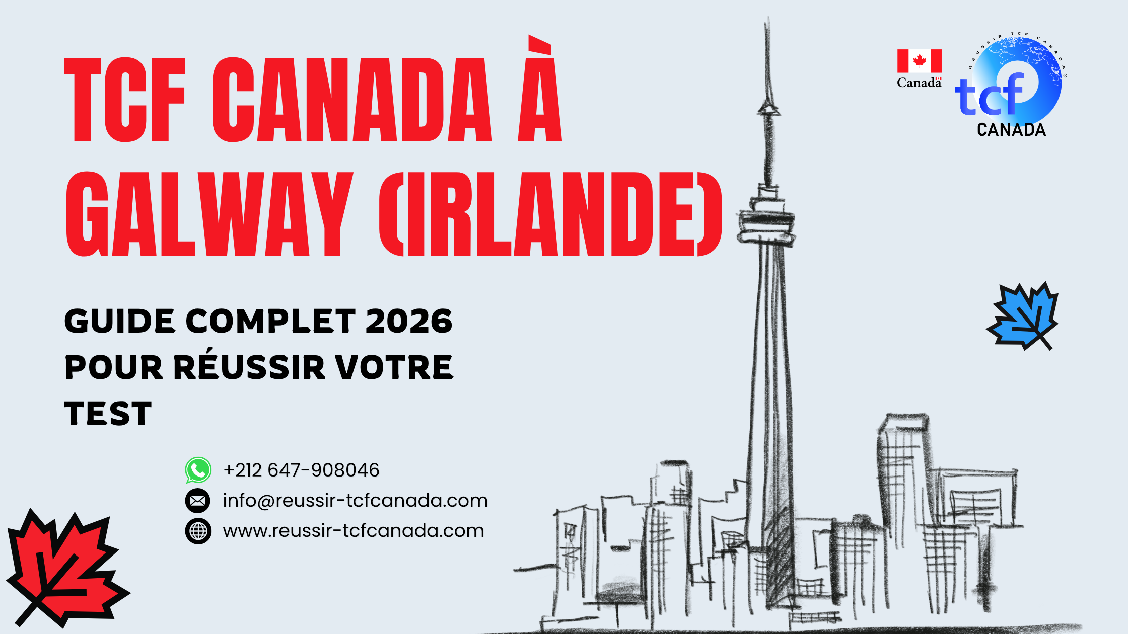 Préparez le TCF Canada à Galway : centres, conseils, méthodologie et ressources pour réussir votre test 2026.