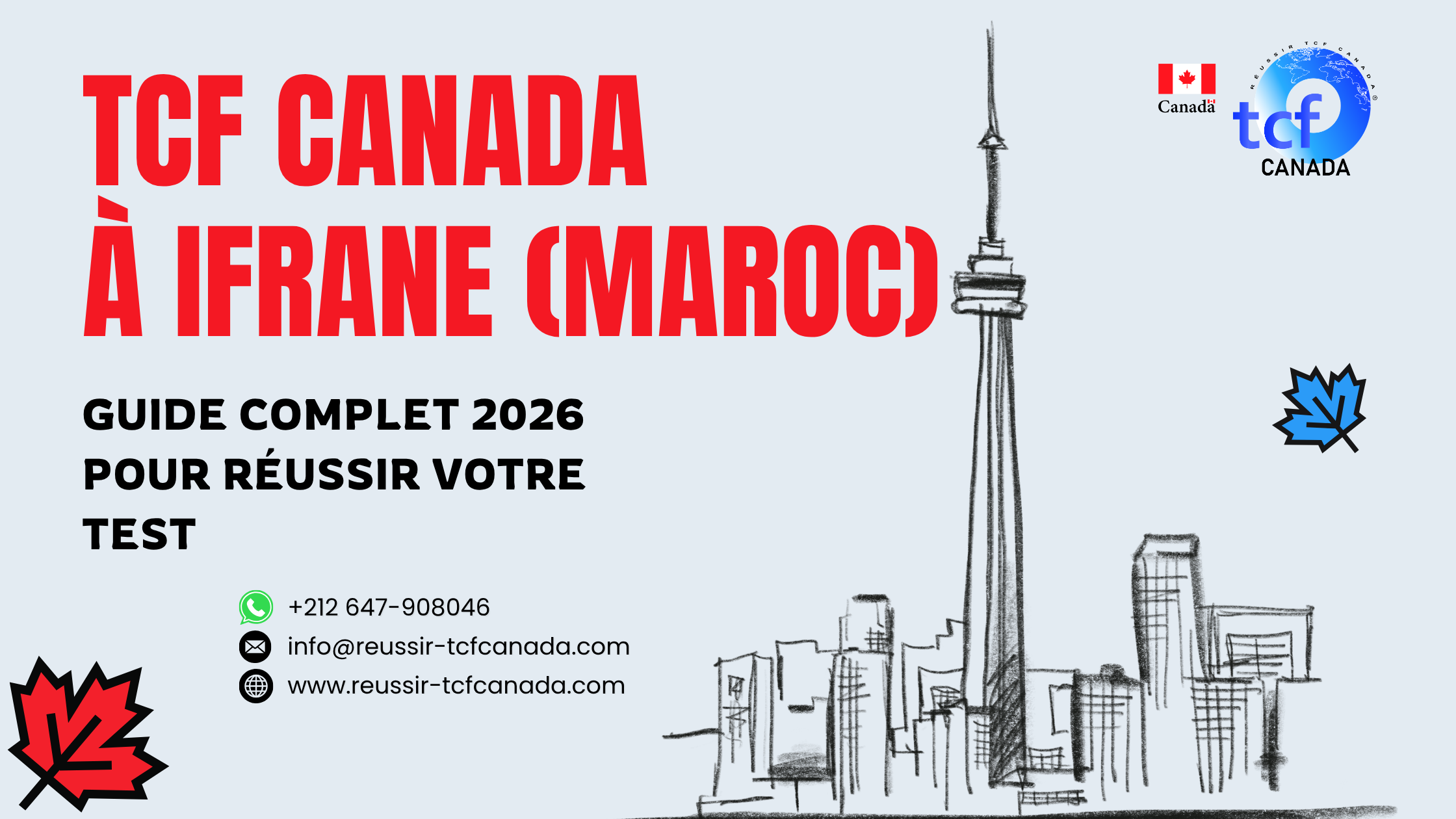 Réussissez le TCF Canada à Ifrane : centres, préparation en ligne, méthodologie et Pack Nabil pour un score optimal.
