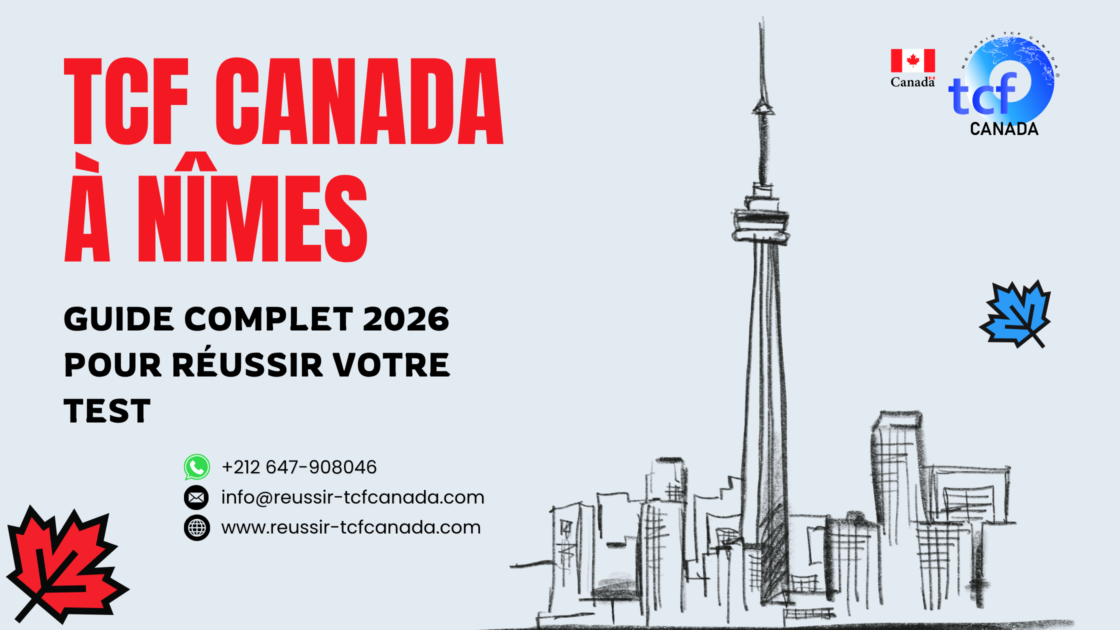 TCF Canada à Nîmes : guide complet, préparation en ligne, Pack Nabil et stratégies pour réussir le test 2026.