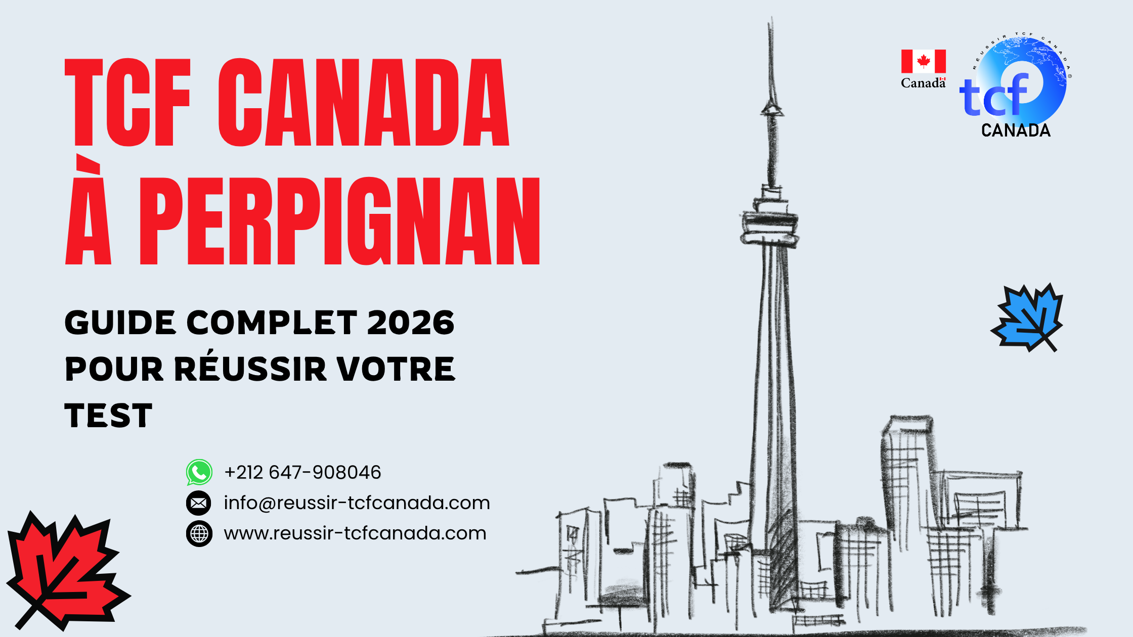 TCF Canada à Perpignan : guide complet, préparation en ligne, Pack Nabil et stratégies pour réussir le test 2026.