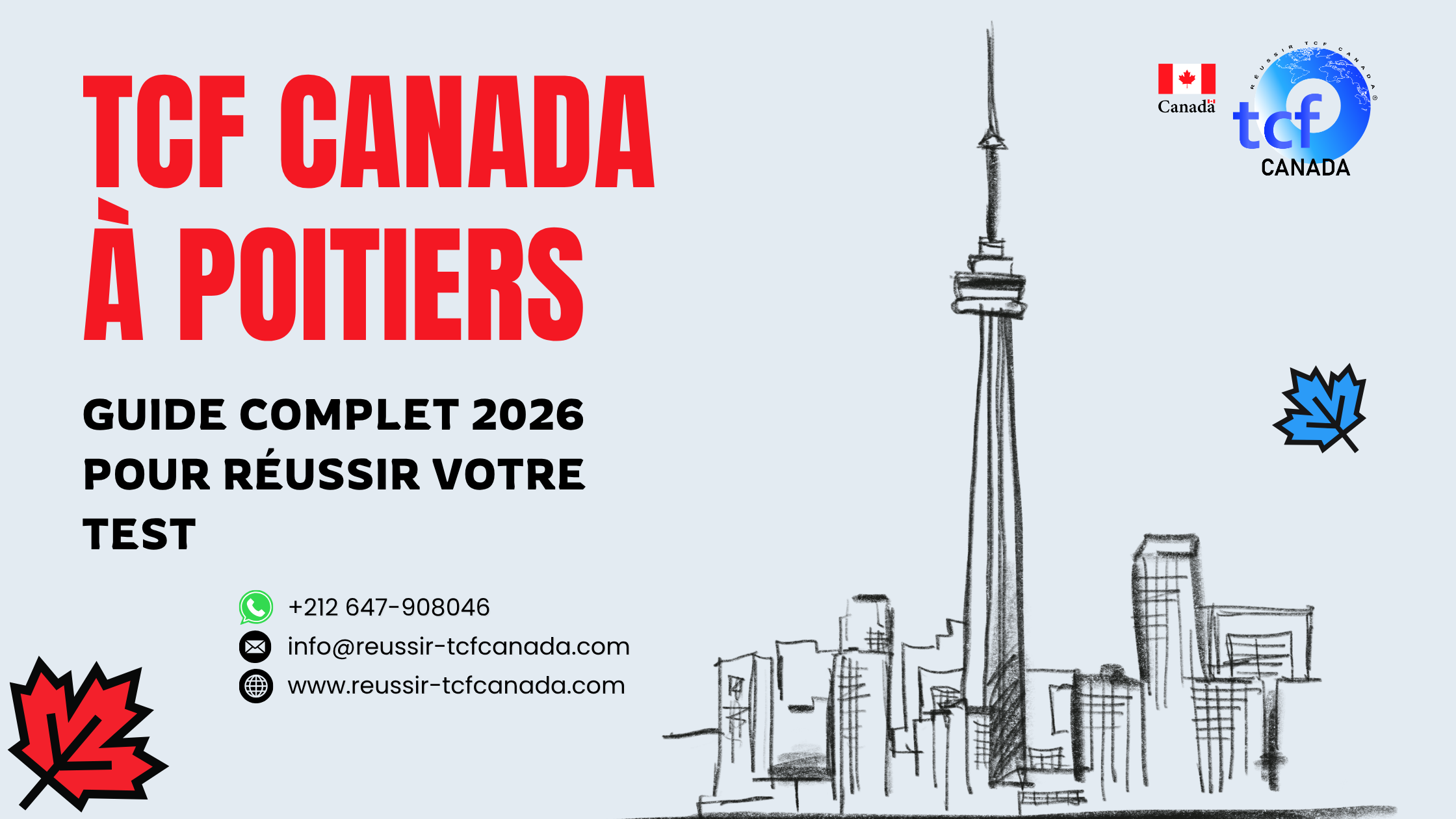 TCF Canada à Poitiers : guide complet, préparation en ligne, Pack Nabil et stratégies pour réussir le test 2026.